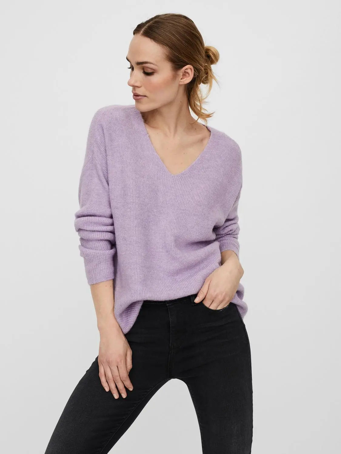 Crewlefile V-Neck Peysa - Vero Moda