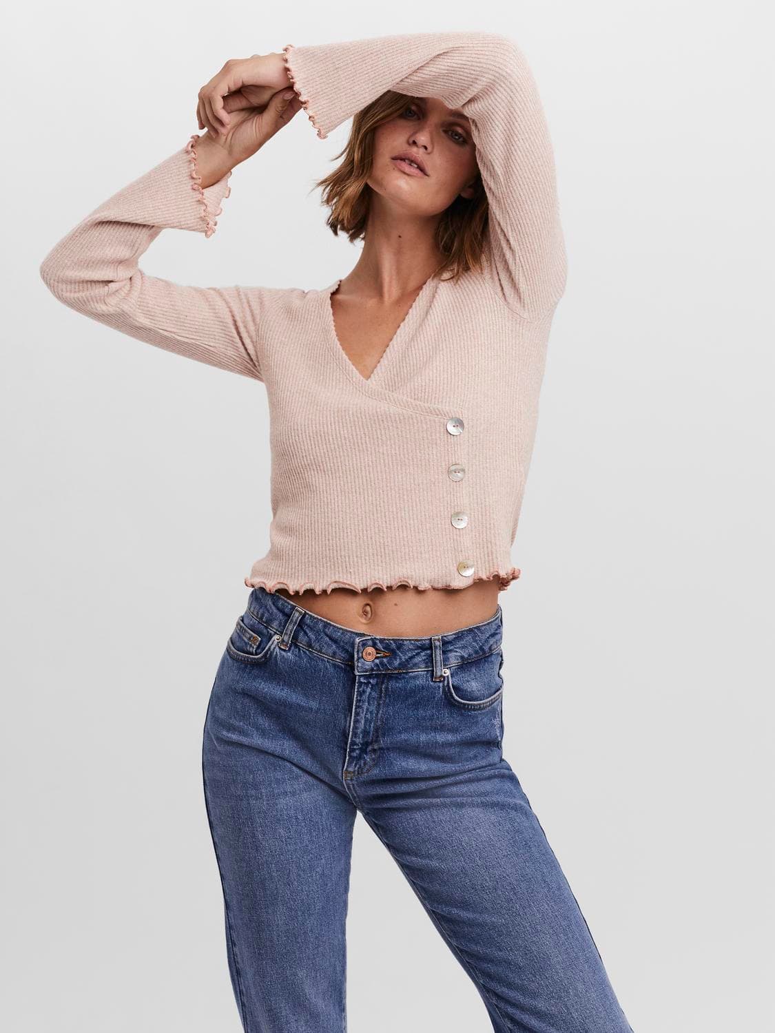 Tia Rib Wrap Peysa - Vero Moda