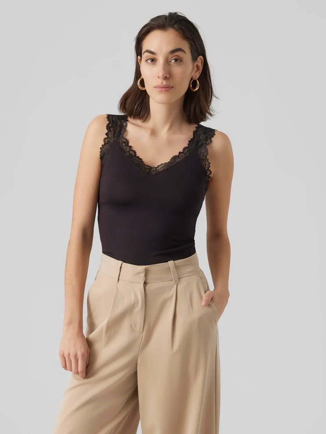 Rosa Blúndubolur - Vero Moda
