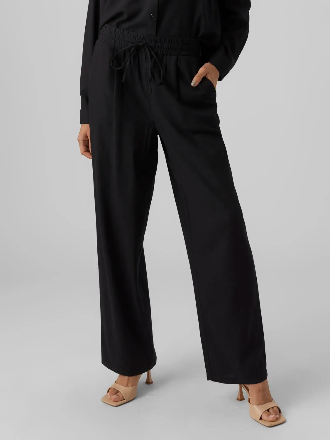 Vmjesmilo Lin Hw Wide Pants Wvn Noos - Vero Moda
