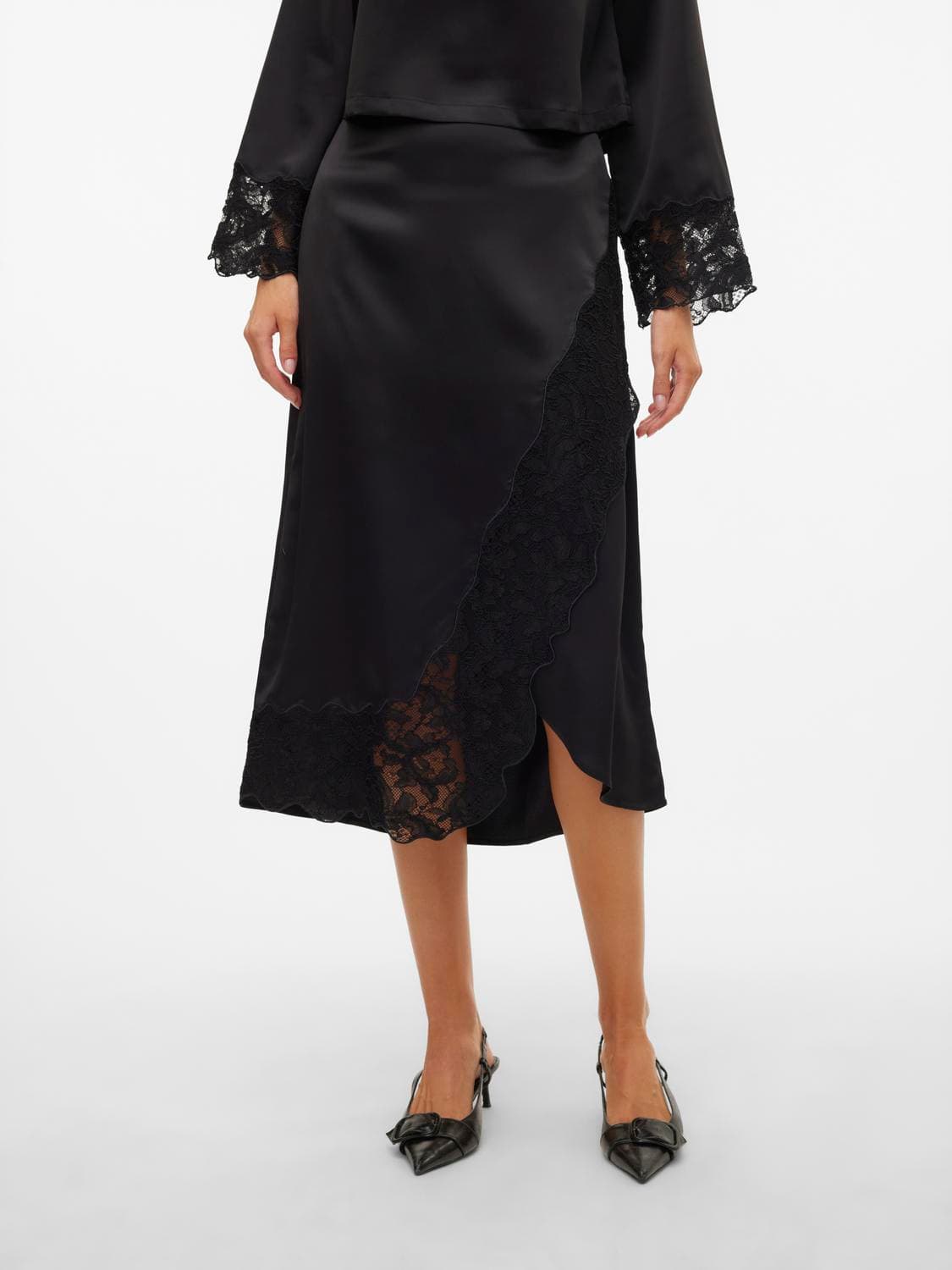 Vmmerle Lace Hw 7/8 Skirt Wvn Ga - Vero Moda