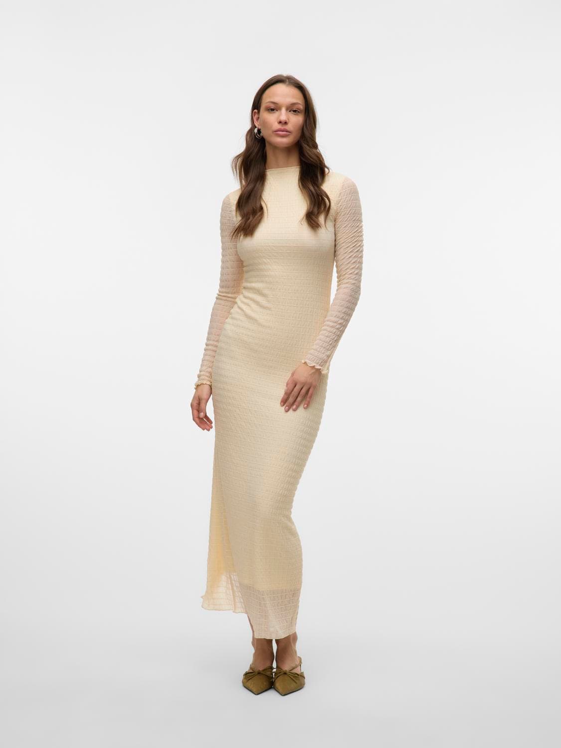 Vmneola Ls High Neck Ankle Dress Vma - Vero Moda