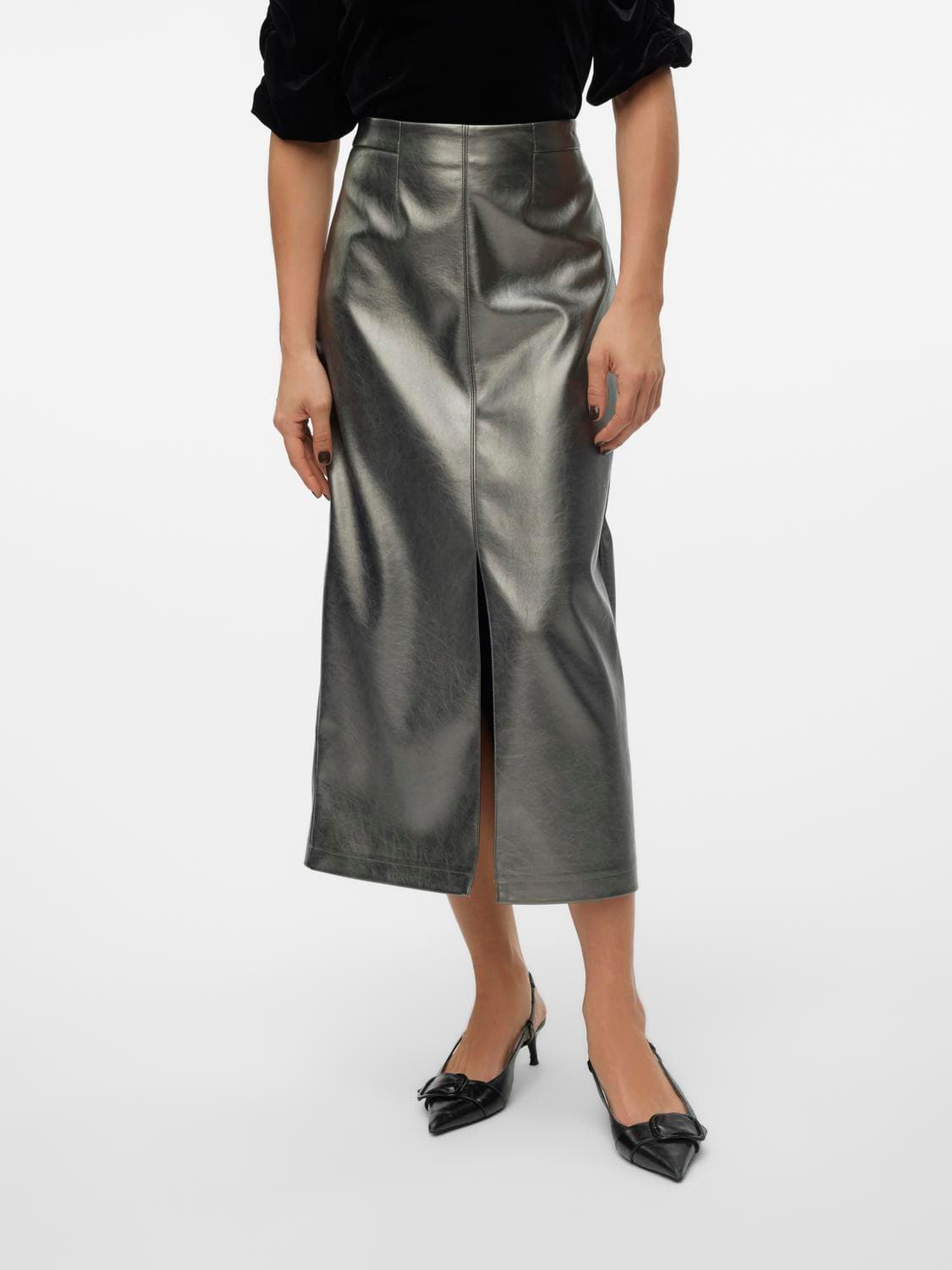 Vmcamilla Coated Midi Skirt - Vero Moda