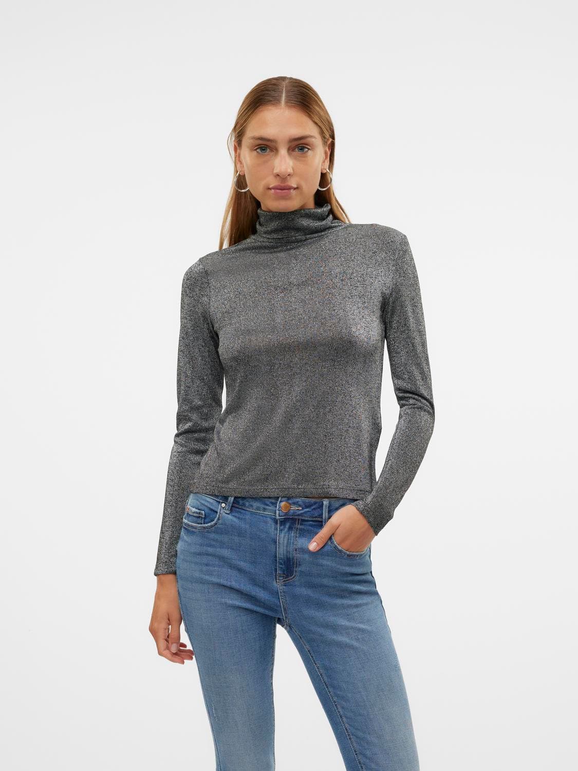 Vmsarah Alberte Ls Rollneck Top Jrs - Vero Moda