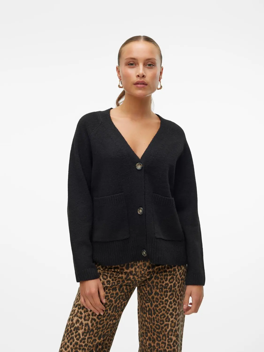 Vmboom Ls V-Neck Button Cardigan Ga Noos - Vero Moda