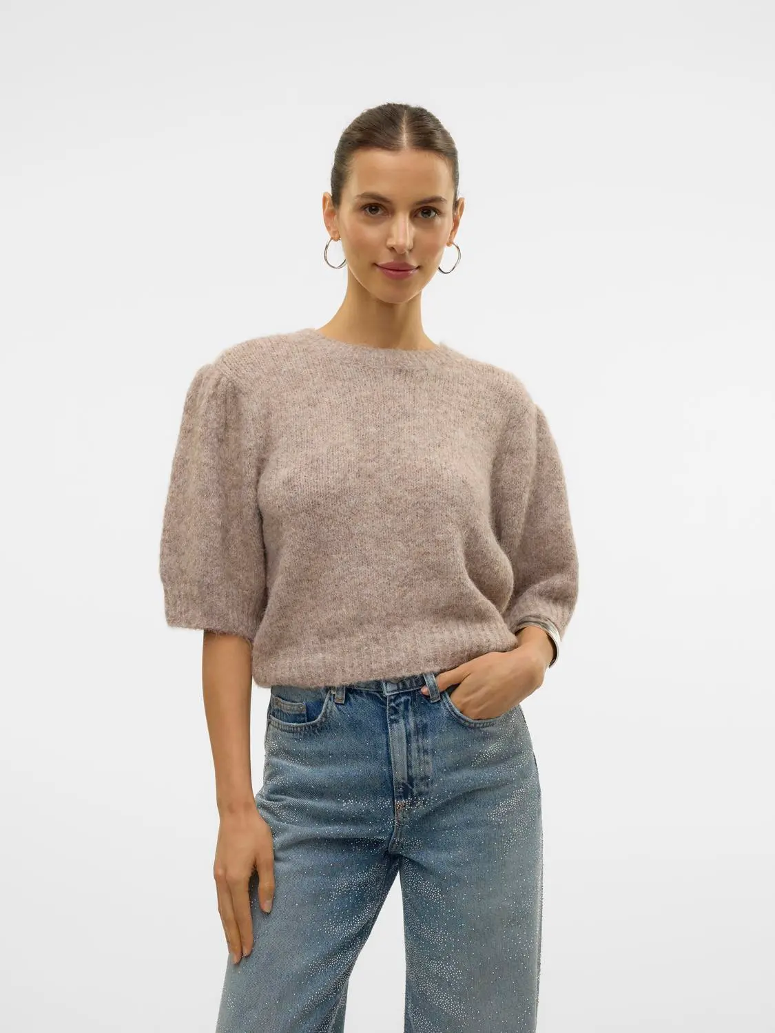 Vmnovah Ss O-Neck Puff Pullover Ga Noos - Vero Moda