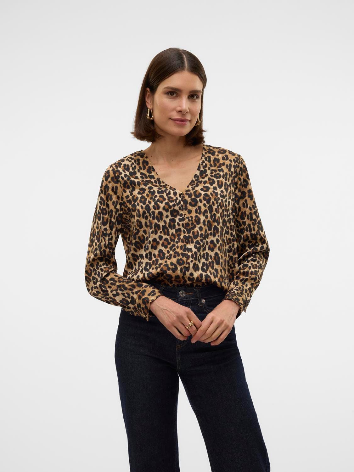 Vmverena L/S V-Neck Shirt Wvn Exp Btq Ga - Vero Moda