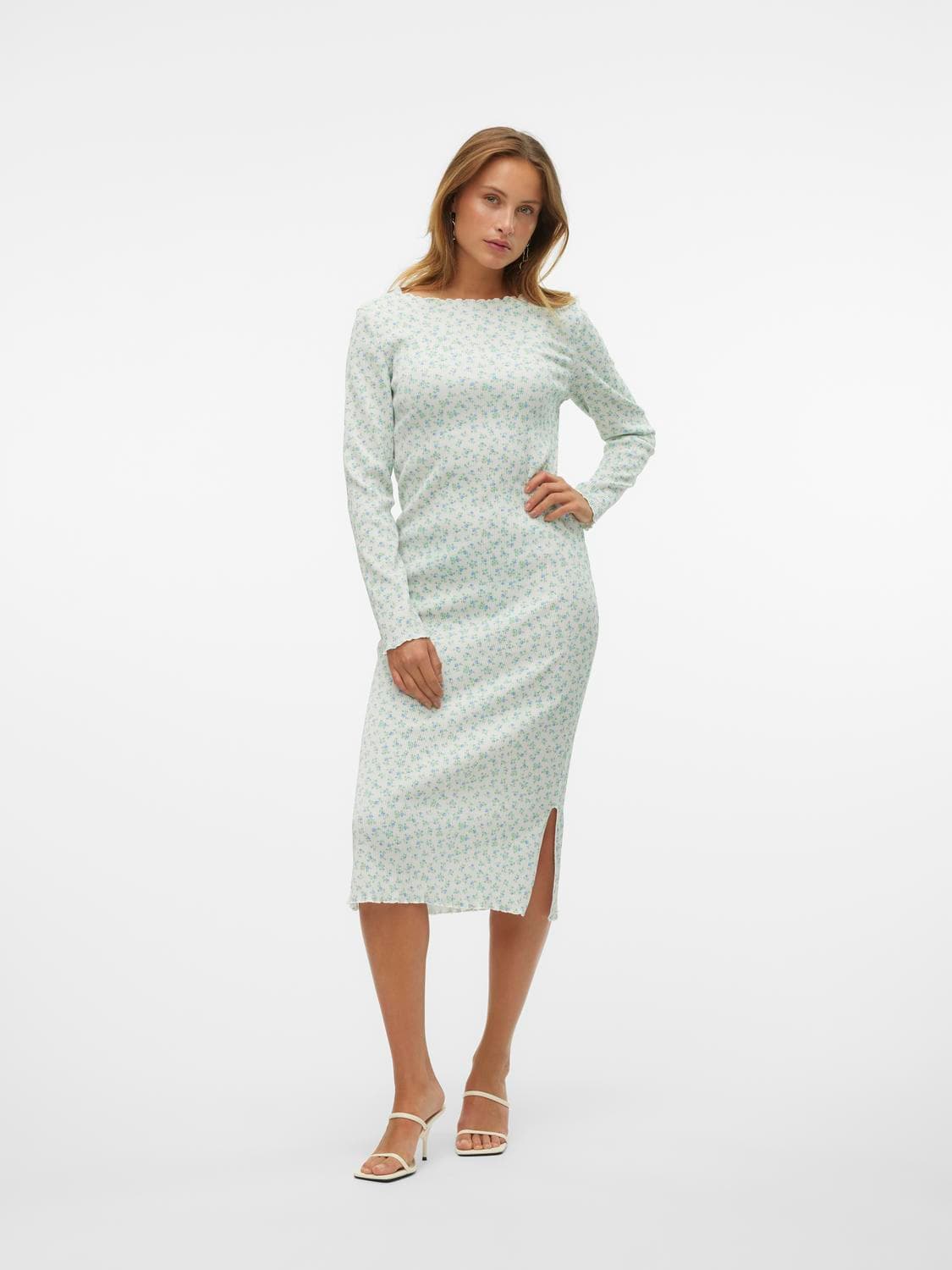 Vmjulia Ls Boatneck Calf Dress Vma - Vero Moda