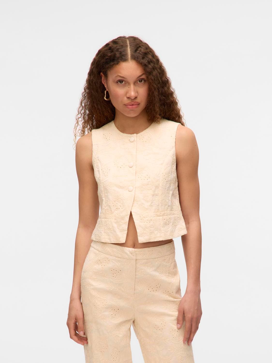 Vmeline Sl Short Embr Waistcoat - Vero Moda