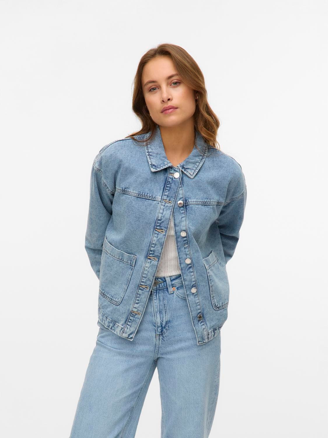 Vmjamie Ls Denim Shacket Mix Ga Noos - Vero Moda