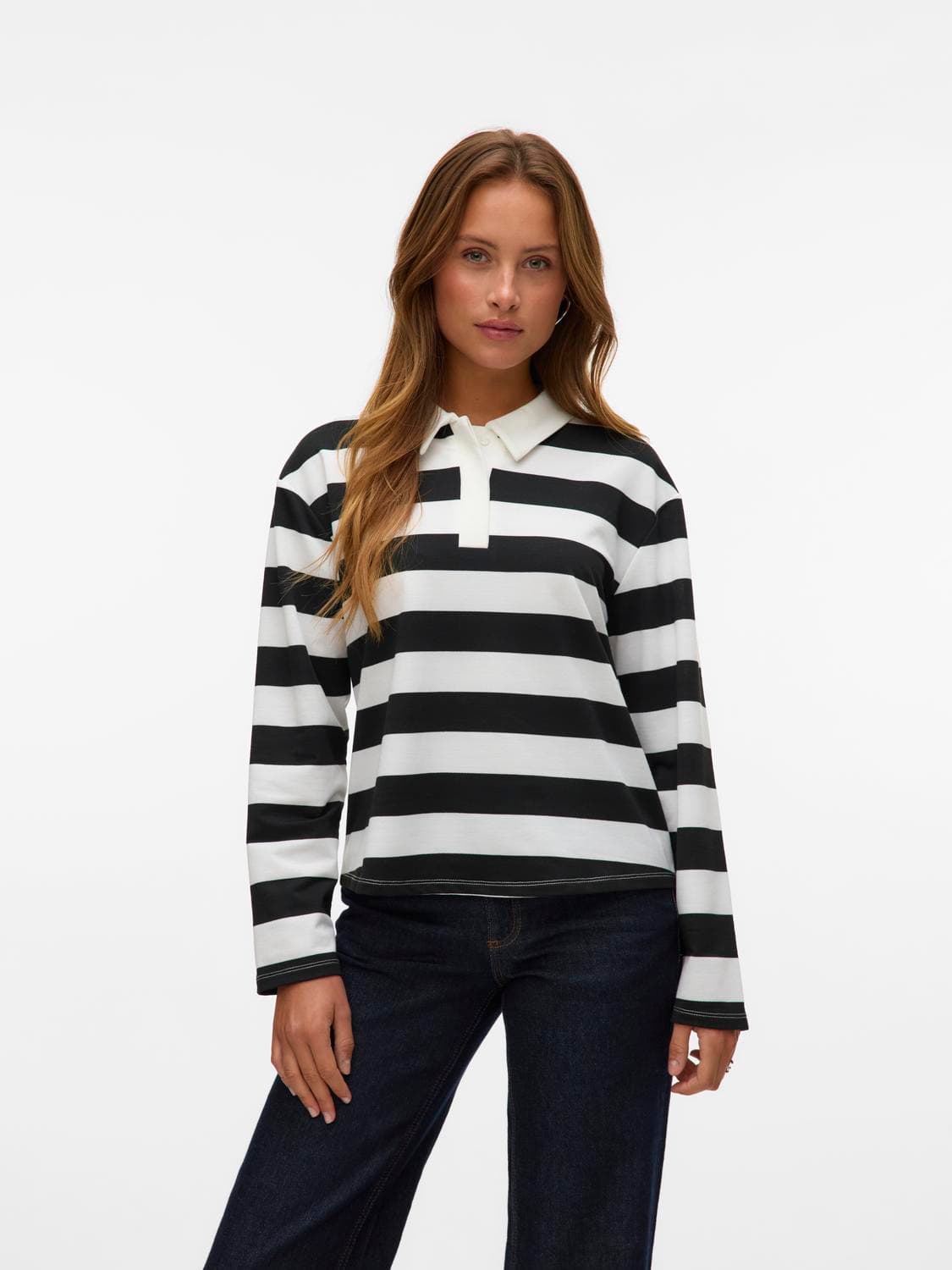 Vmpernille Ls Striped Polo Tee Exp - Vero Moda