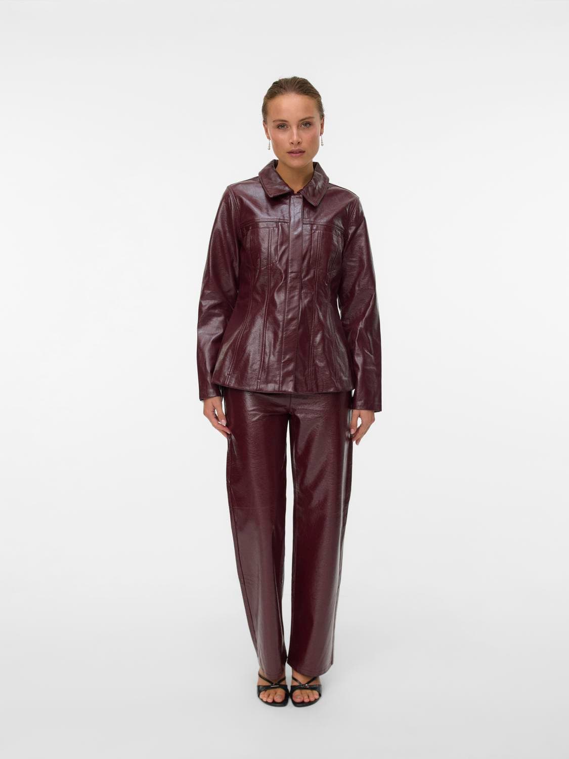 Vmtessa Hr Wide Colored Vinyl Pants Noos - Vero Moda
