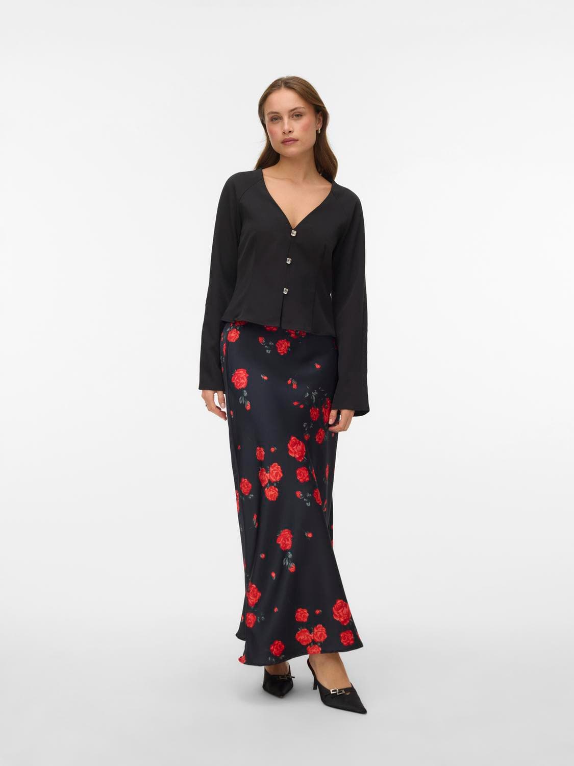 Vmlivia Hw Long Skirt Wvn Exp - Vero Moda