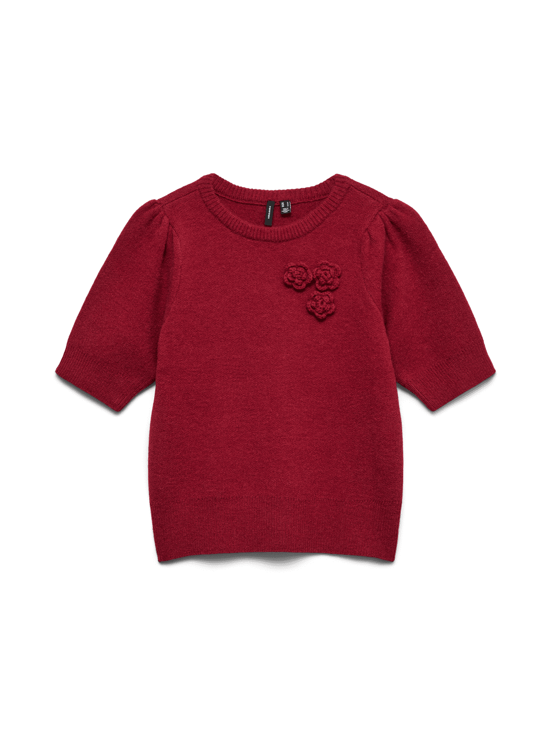 Vmcarrie Ss Rose Knit Pullover Exp - Vero Moda
