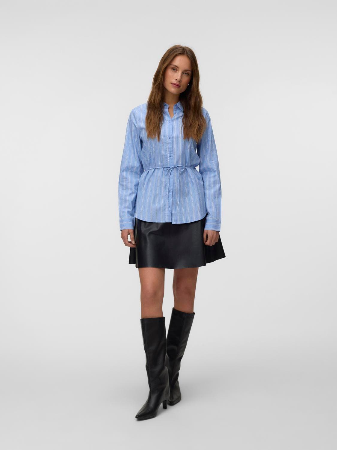Vmelina Ls Tie Stud Shirt Wvn Noos - Vero Moda