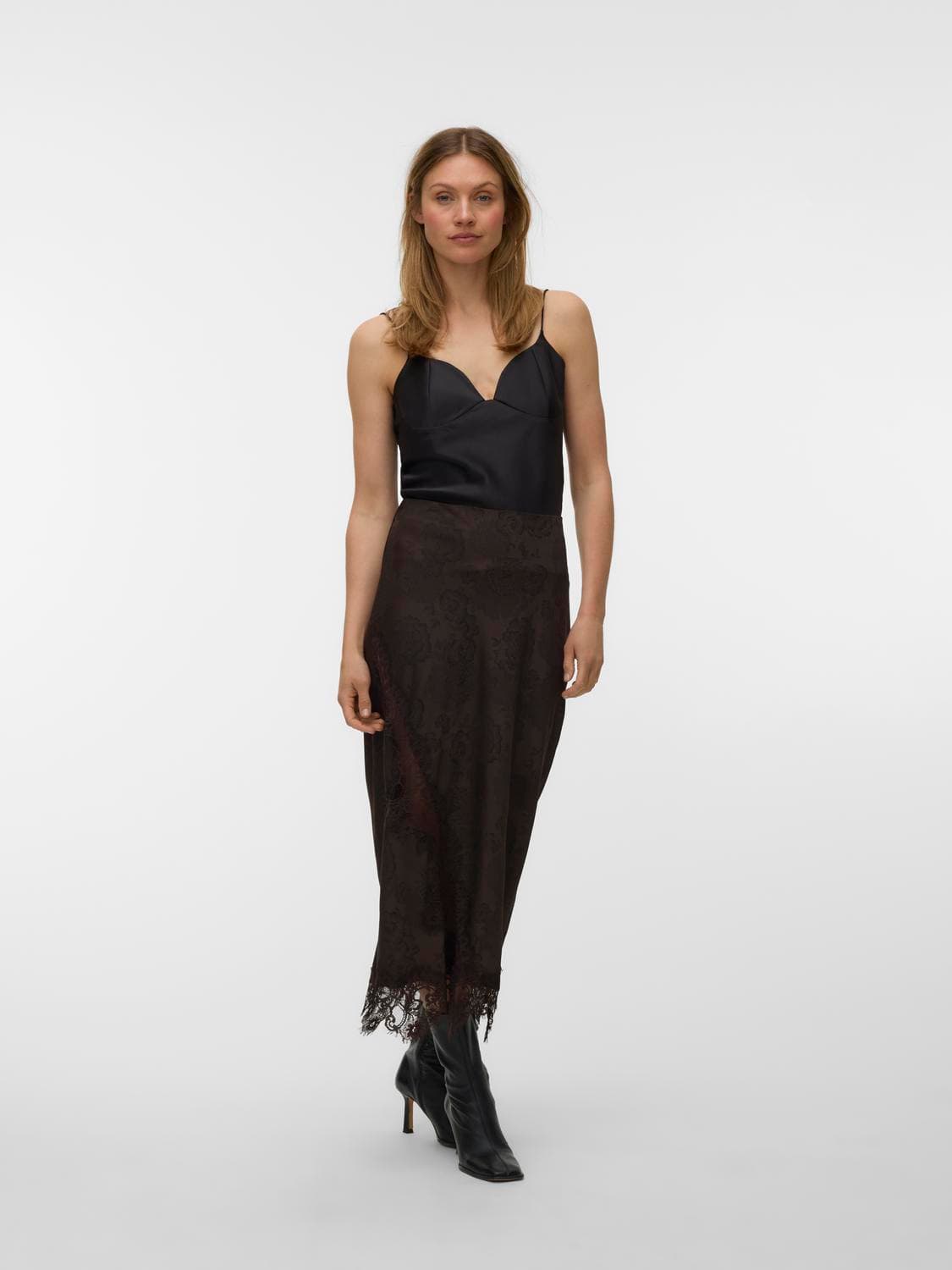 Vmkira Lace Mw 7/8 Skirt Wvn Pa - Vero Moda