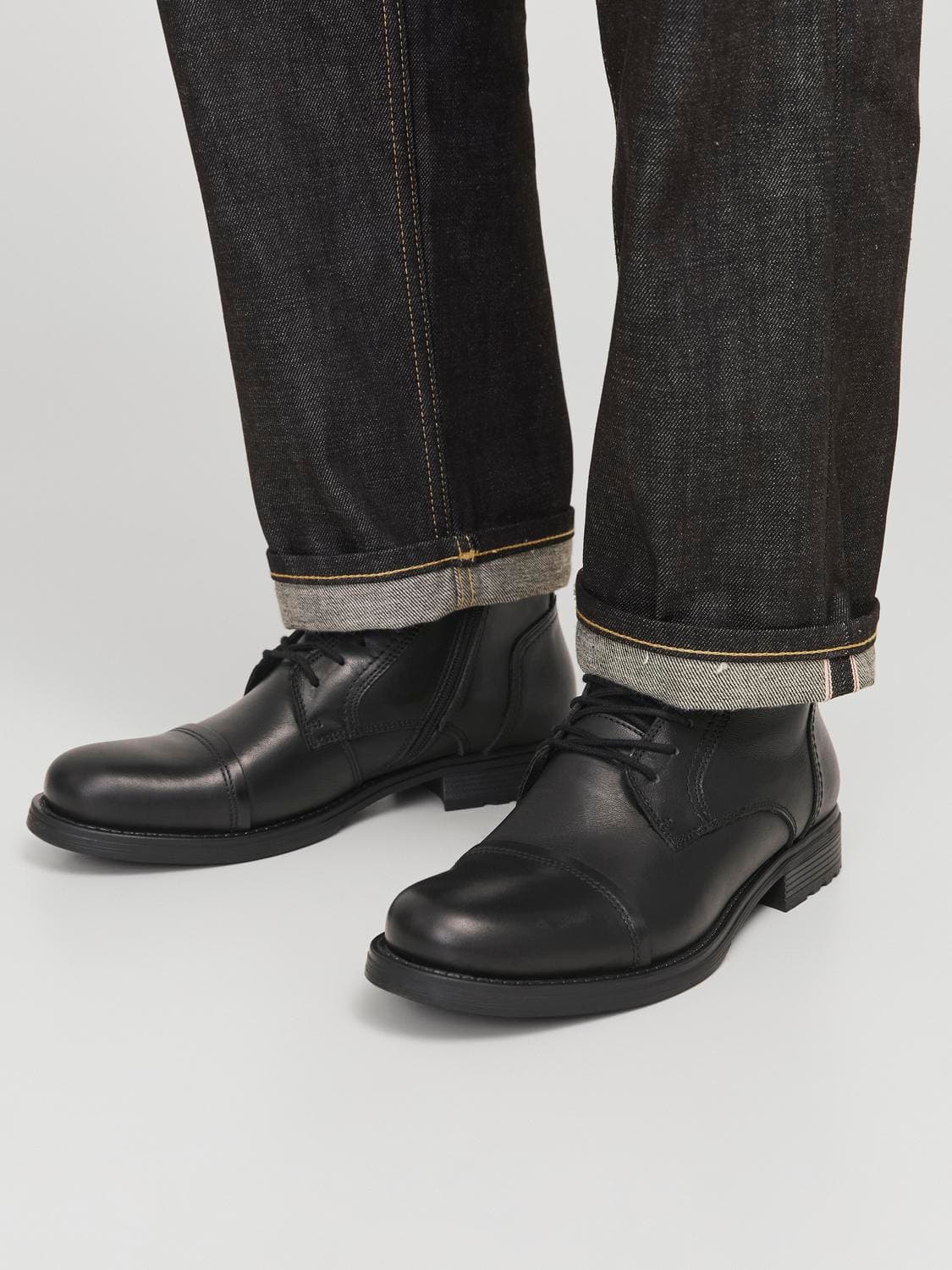 Jfwrussel Leather Anthracite 19 Ln - Jack & Jones