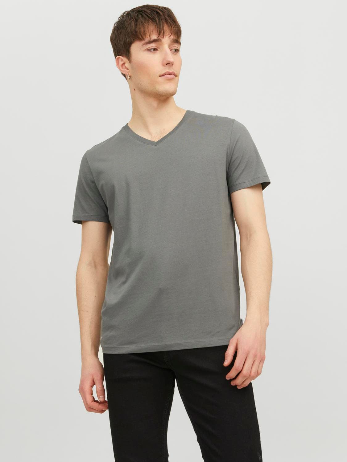 Organic V-Neck Stuttermabolur - Jack & Jones