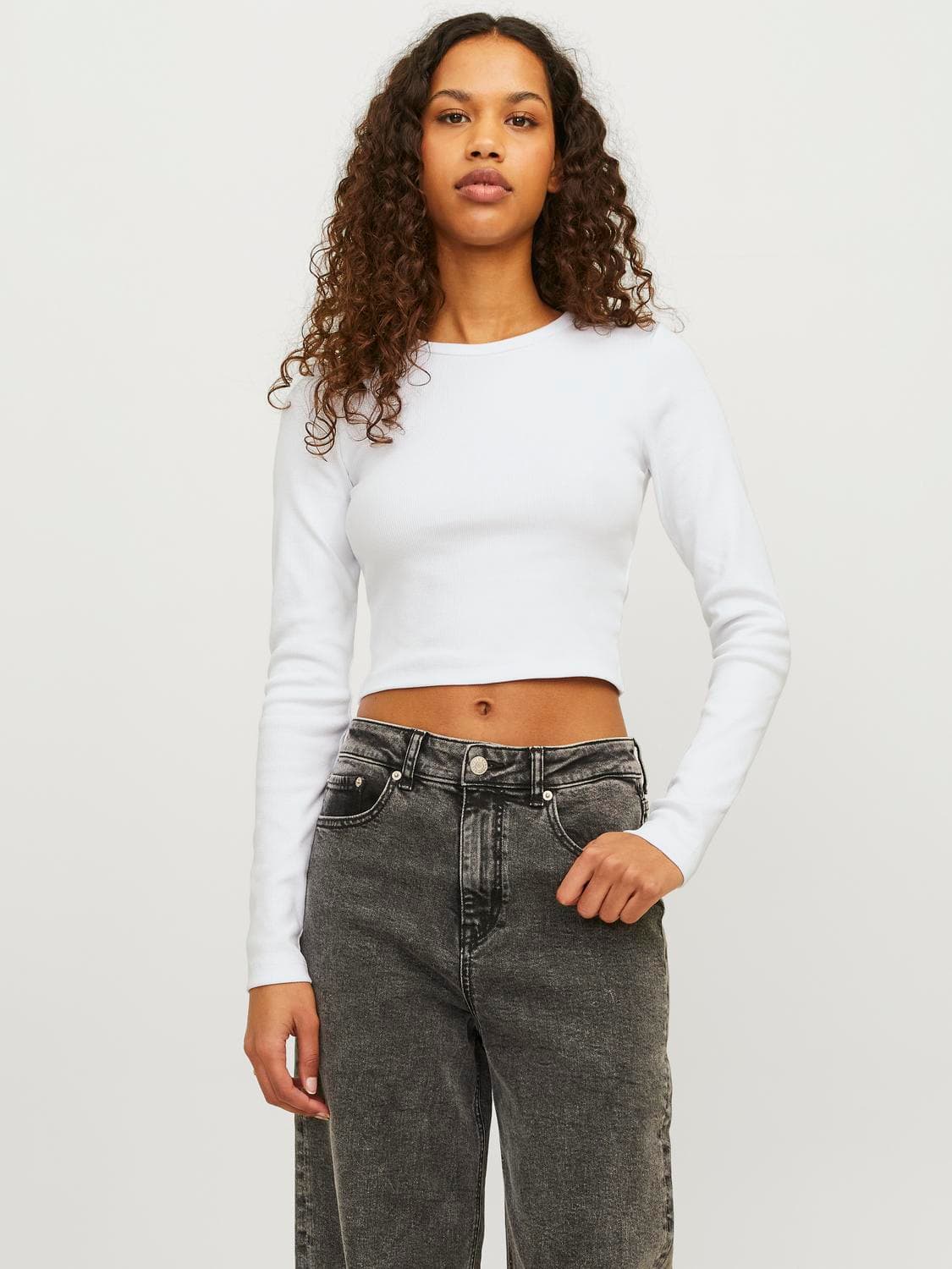 Jxfeline Str Ls Rib Tee Jrs Noos - Jack & Jones