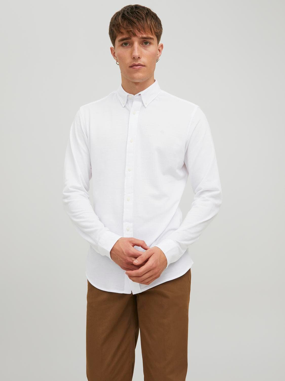 Jjpique Melange Logo Shirt L/S - Jack & Jones