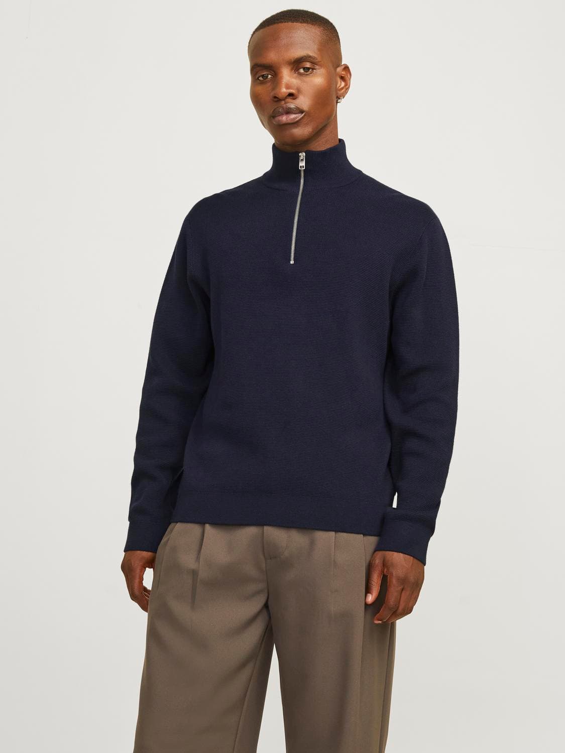 Jprmilano Stitch Knit Half Zip Sn - Jack & Jones