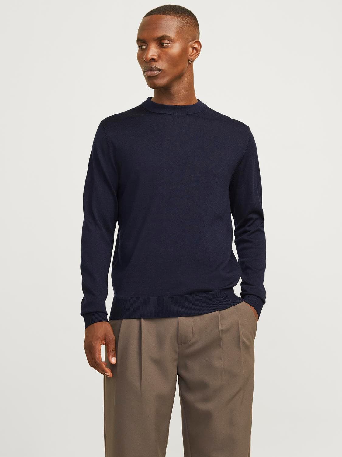 Jjmilano Stitch Knit Crew Neck Sn - Jack & Jones