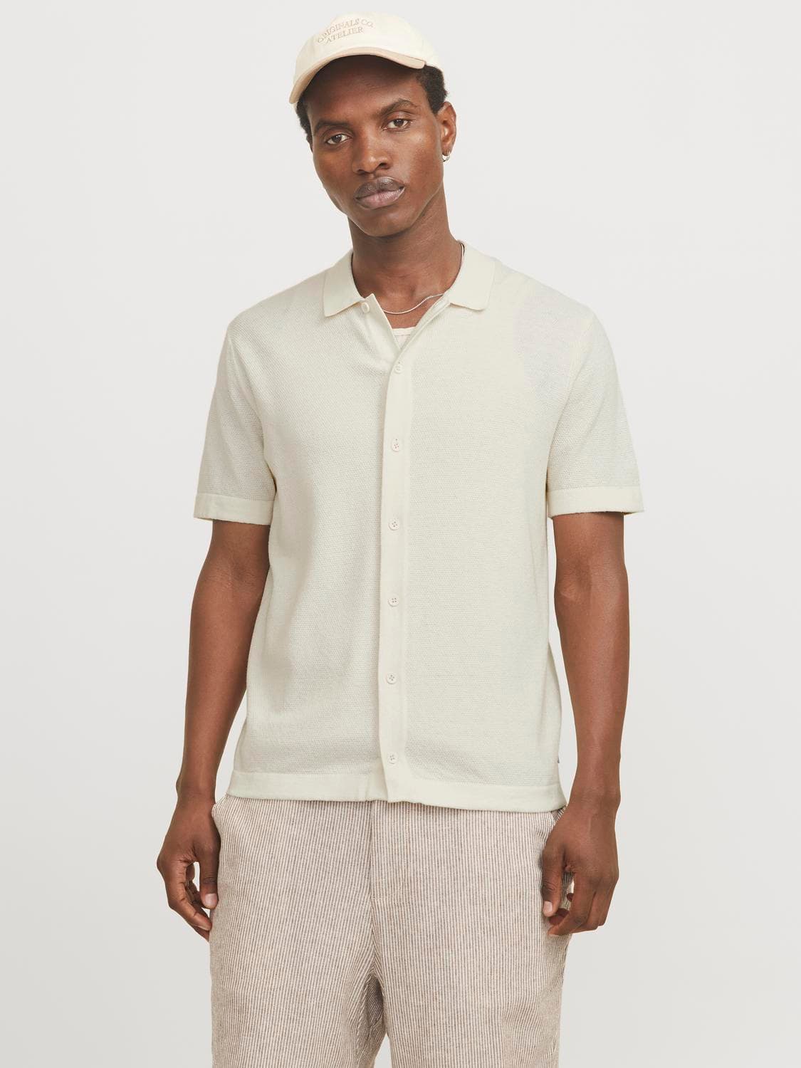 Jjeemil Knit Structure Shirt Ss Sn - Jack & Jones
