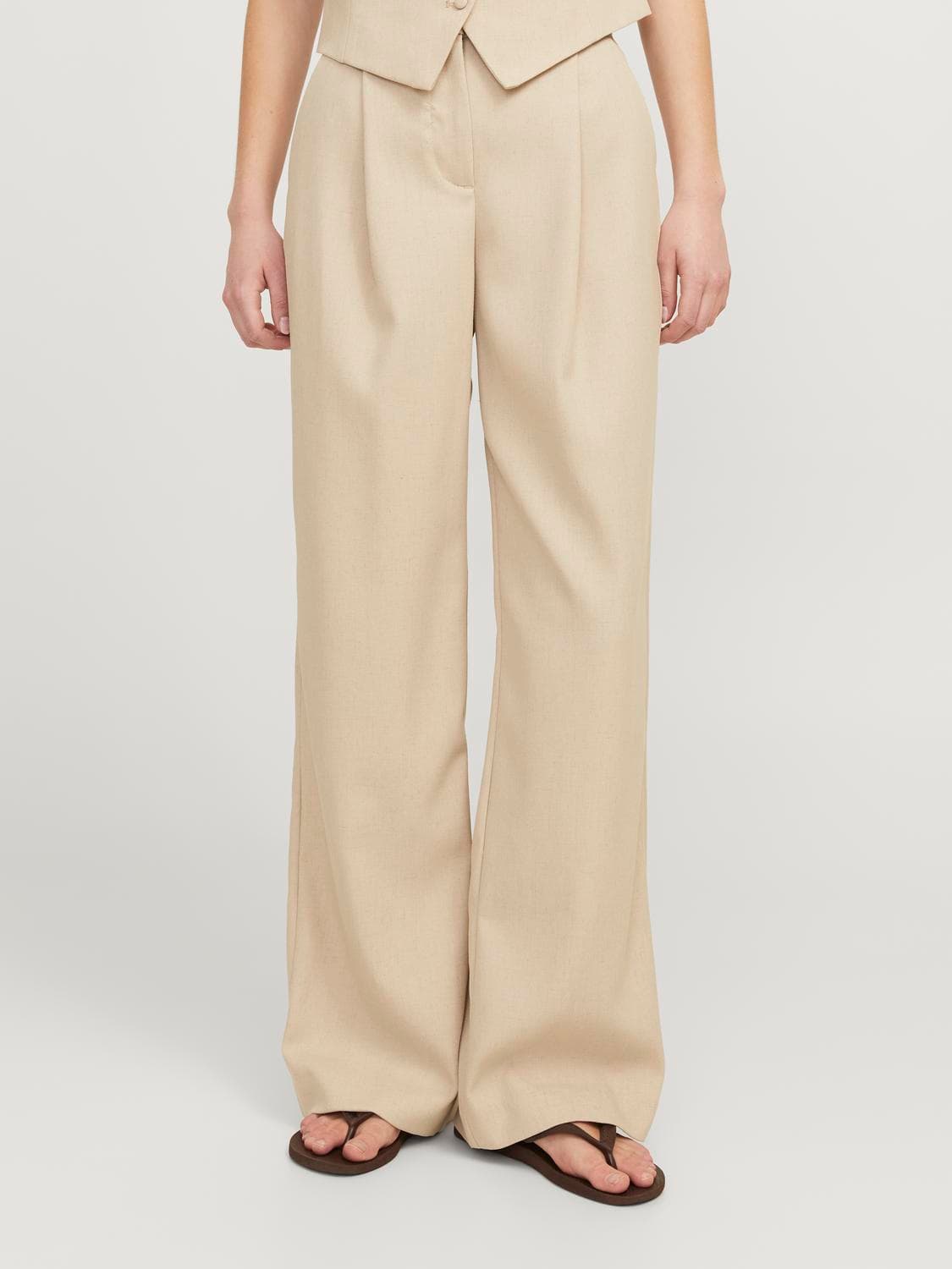 Jxellis Structured Wide Hw Pant Tlr Sn - Jack & Jones