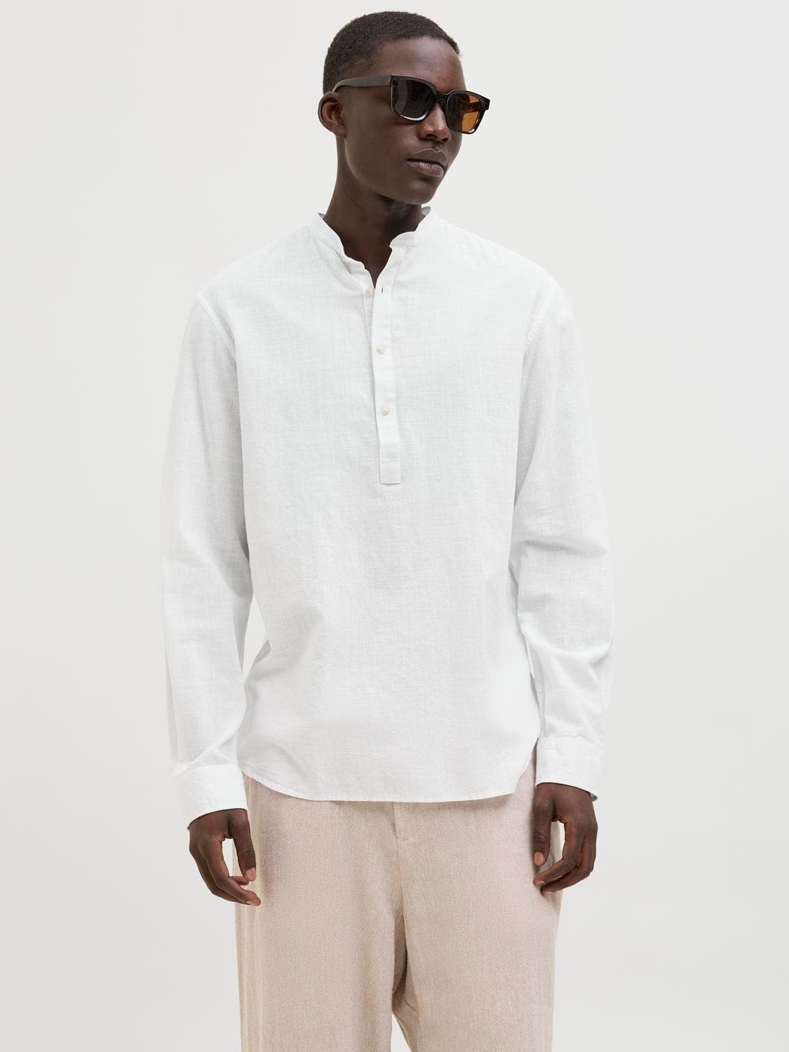 Jjesummer Half Placket Shirt Ls Sn - Jack & Jones