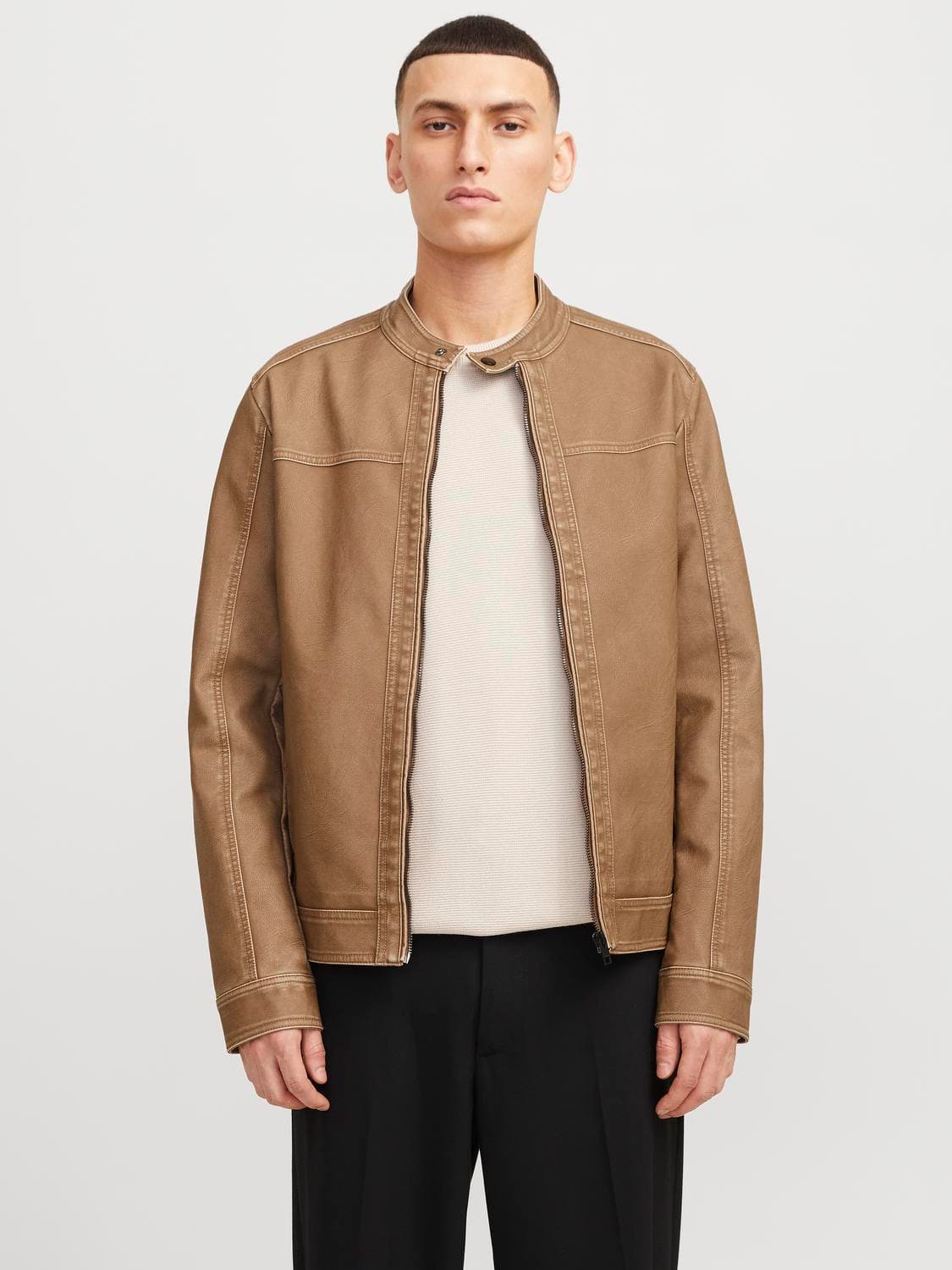 Jjewarner Washed Pu Jacket Noos - Jack & Jones