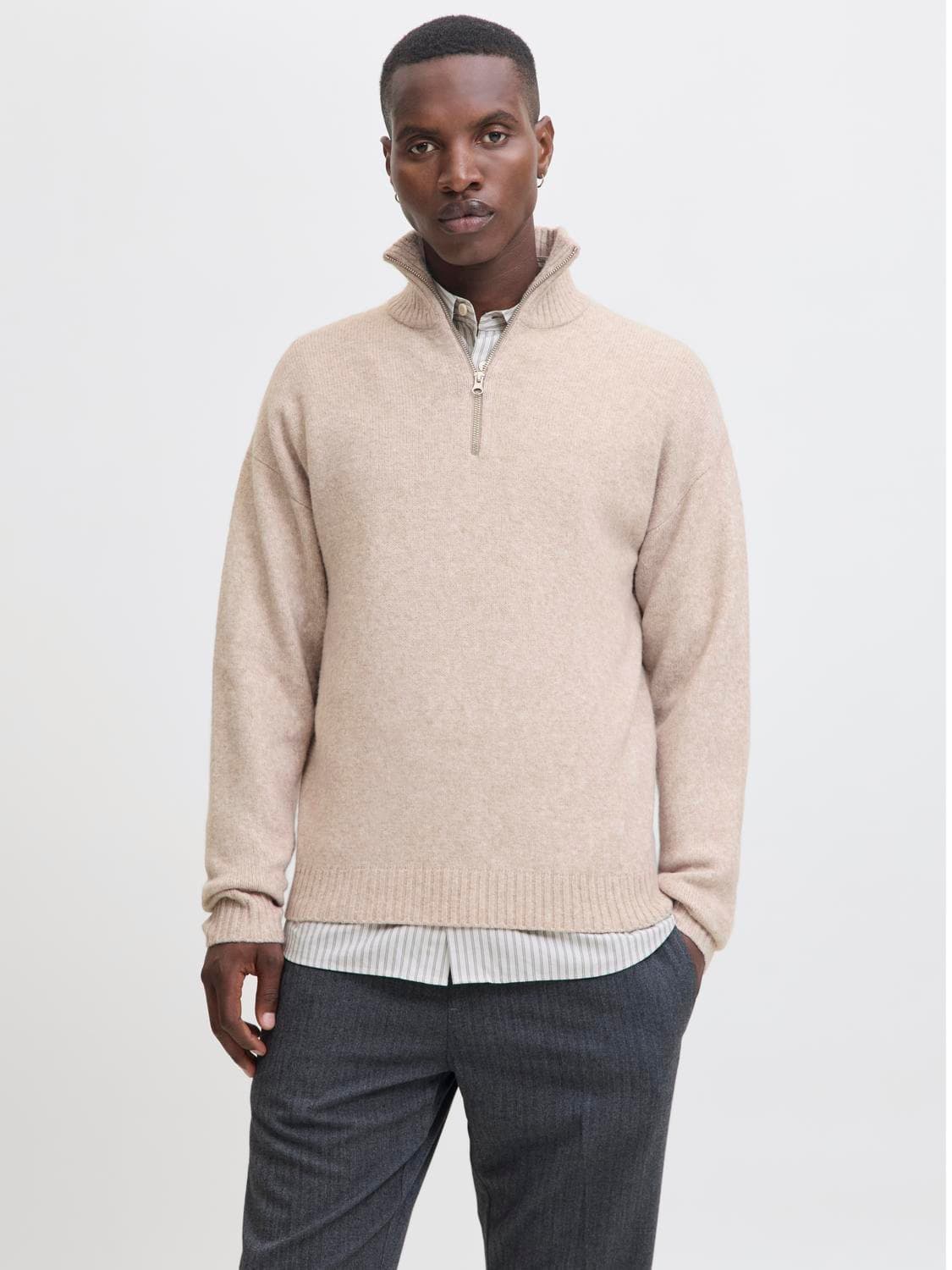 Jjesoho Ollie Knit Half Zip Sn - Jack & Jones
