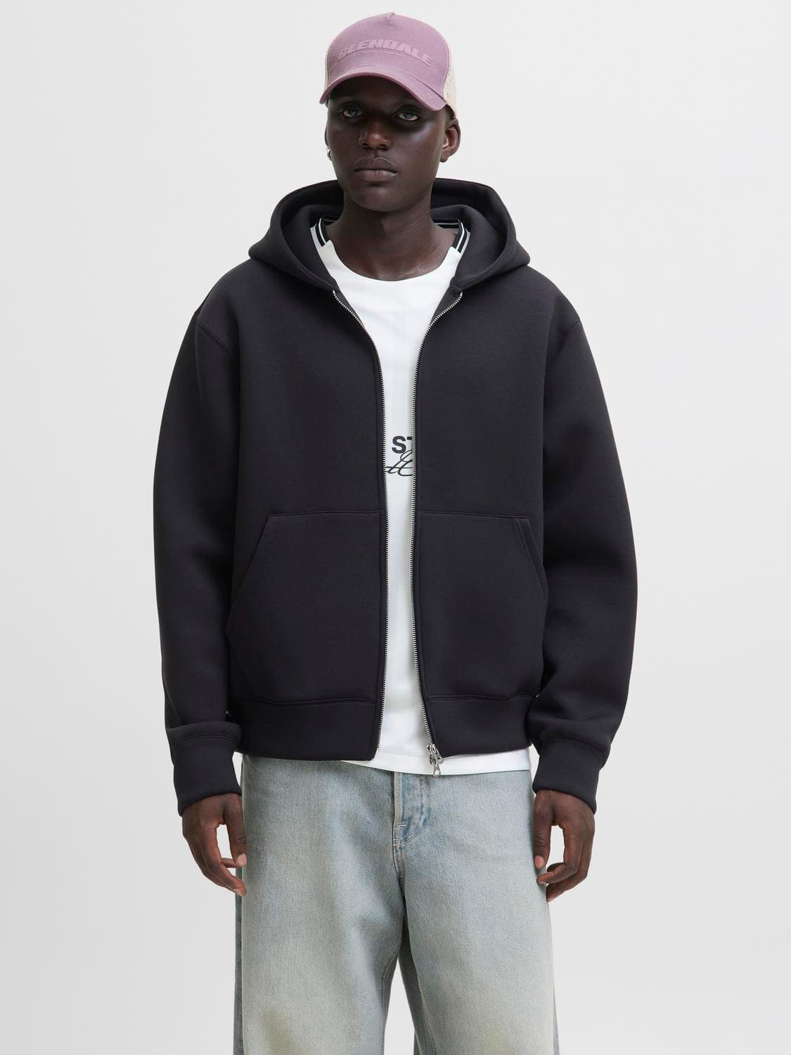 Jcocover Scuba Sweat Zip Hood Sn - Jack & Jones