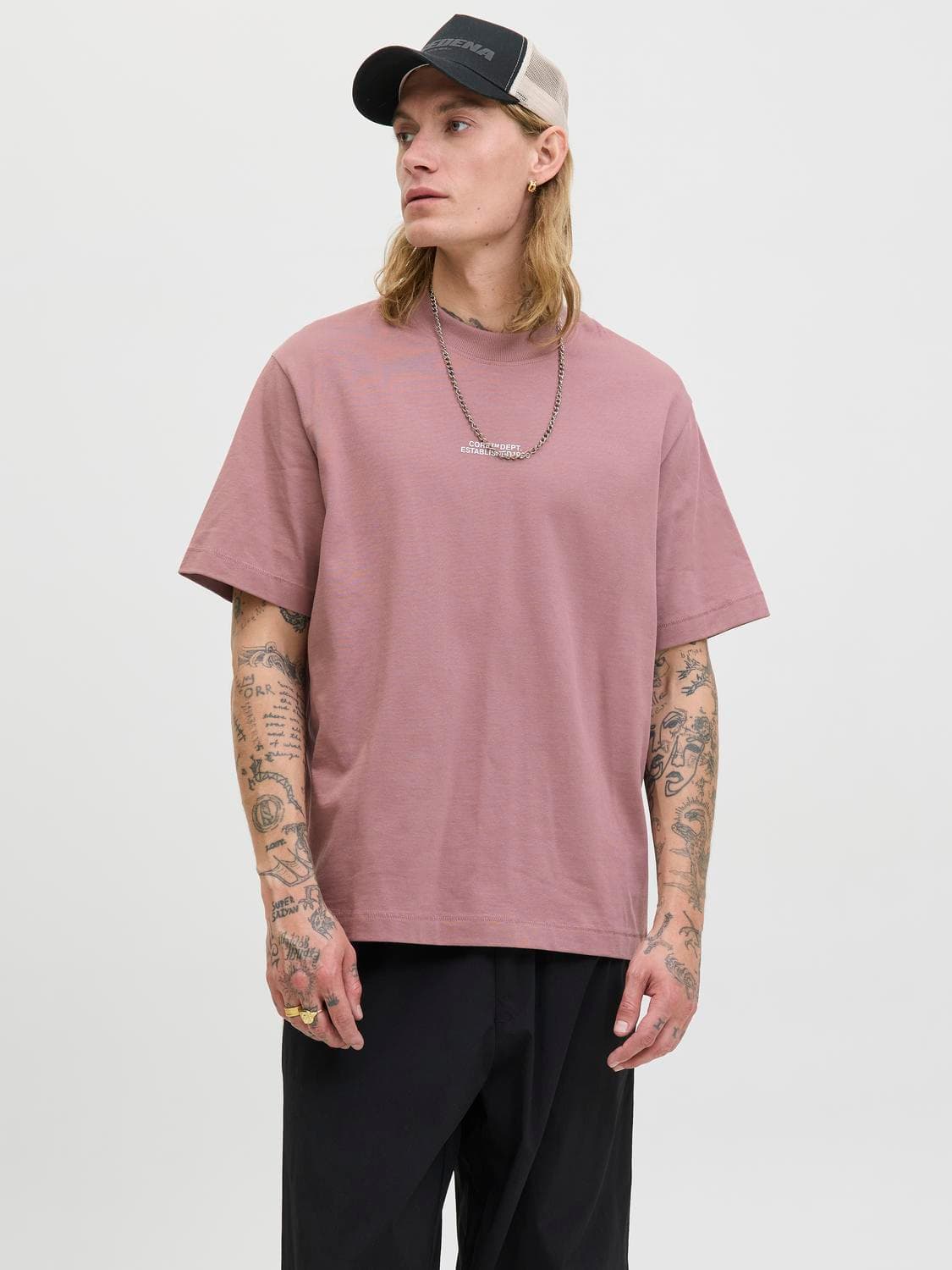 Jcocover Script Back Tee Ss Crew Neck Ln - Jack & Jones