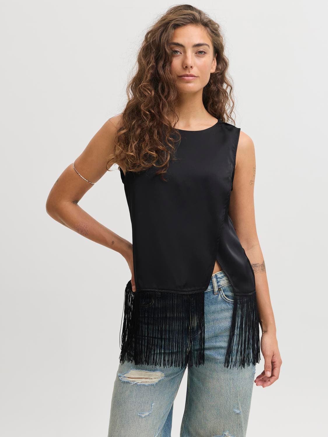 Jxsafia Satin Tassel Sl Top Wvn - Jack & Jones