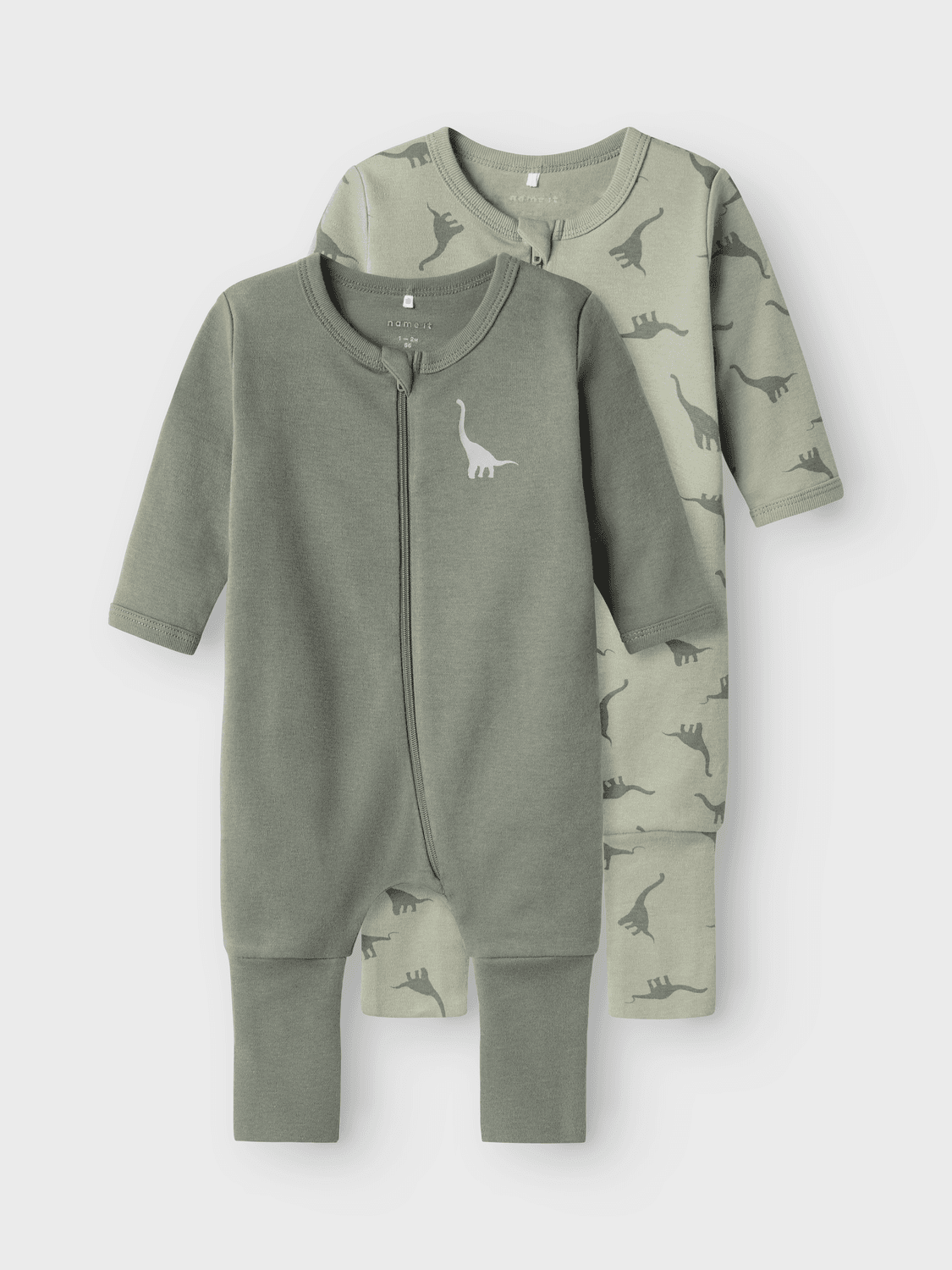 Nbmnightsuit 2p Zip Ff Green Dino Noos - name it