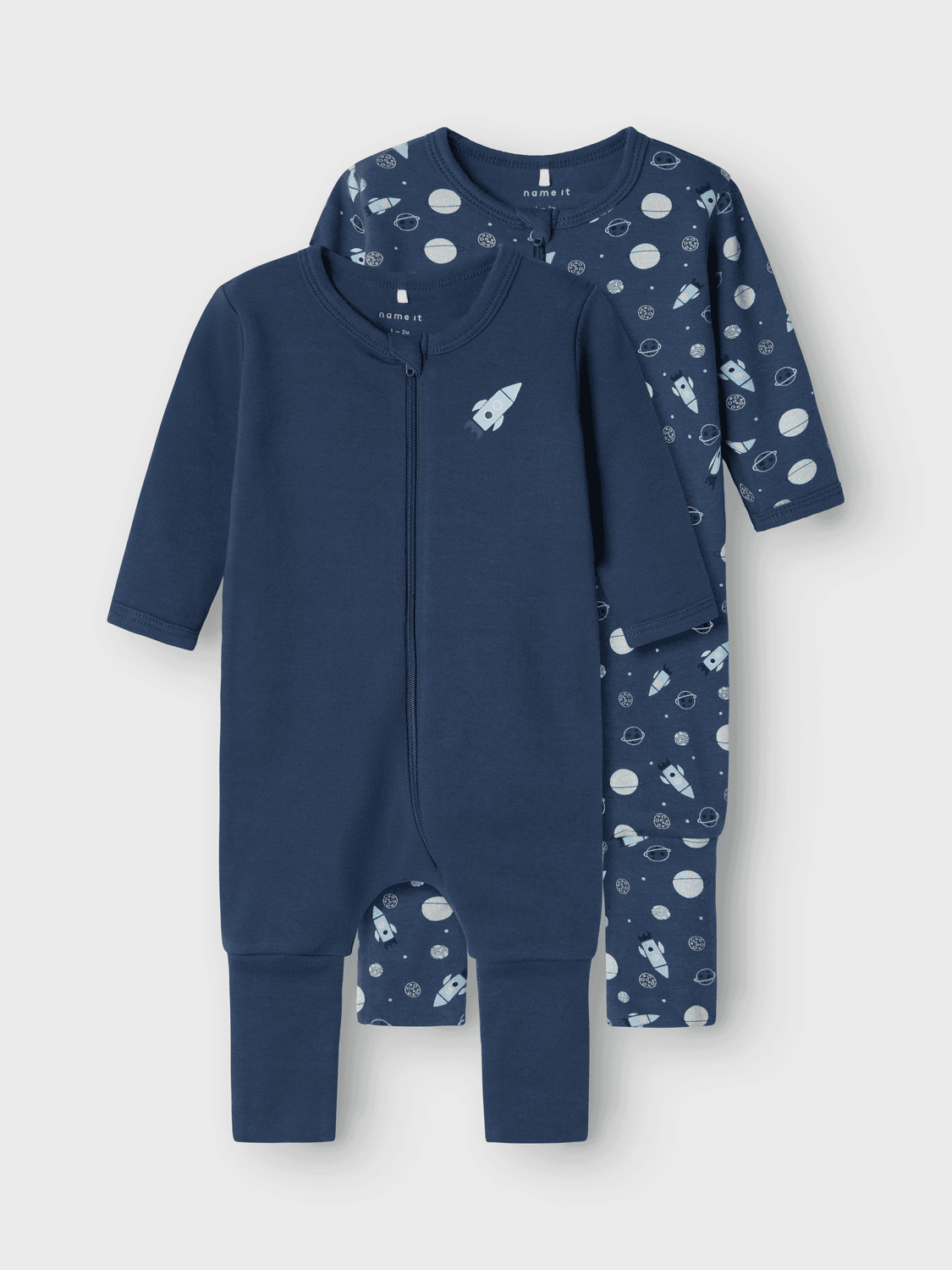 Nbmnightsuit 2p Zip Ff Dark Space Noos - name it