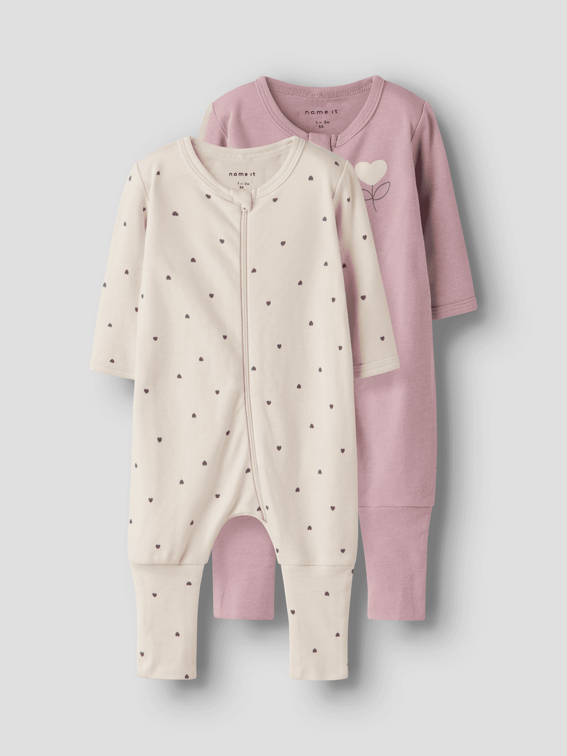 Nbfnightsuit 2p Zip Ff Heart Noos - name it