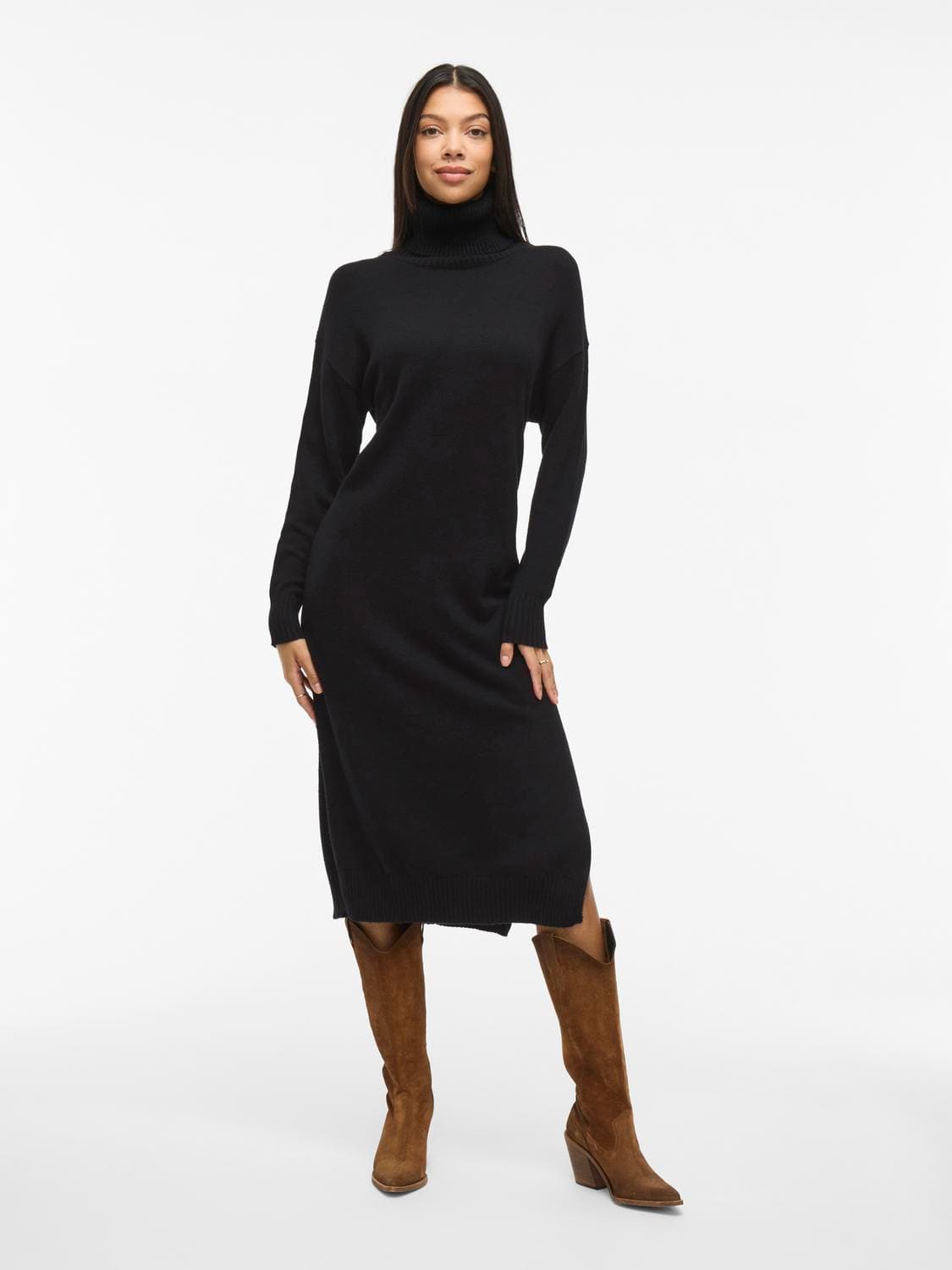 Viril Roll Neck L/S Midi Dress - Noos - VILA