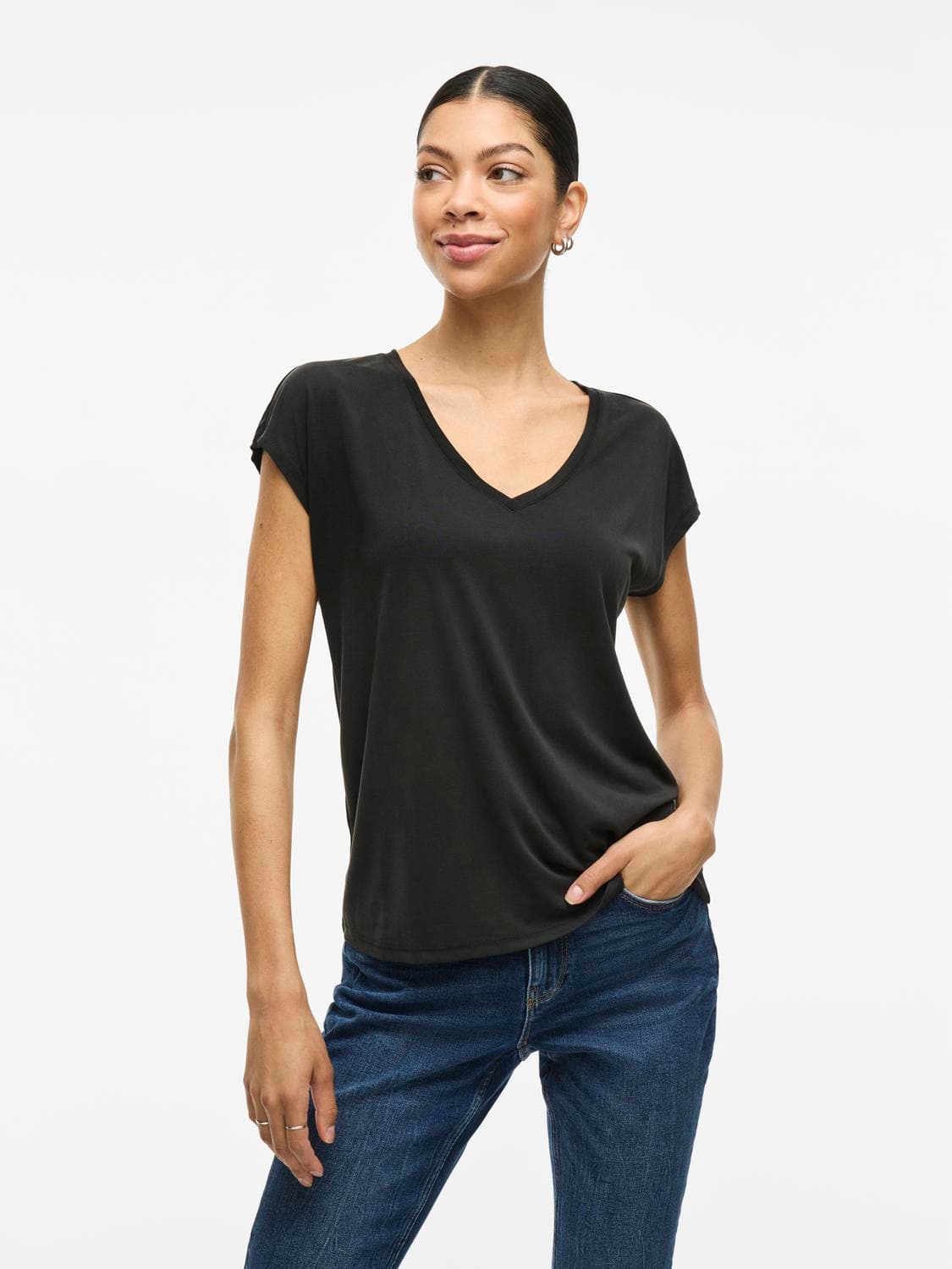 Modala V-Neck Bolur - VILA
