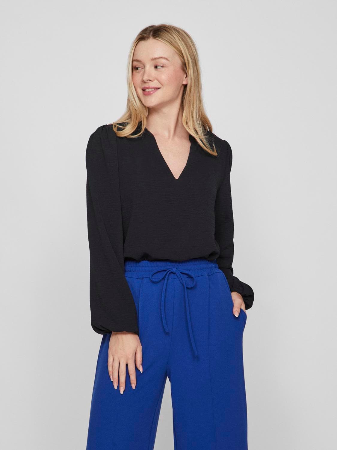 Virella V-Neck L/S Top - Noos - VILA