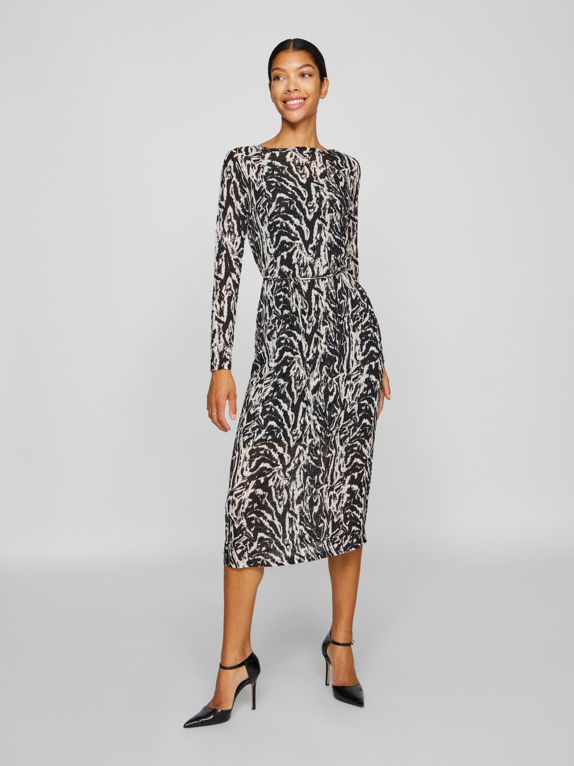 Vilarine Nala Boat Neck L/S Midi Dress - VILA
