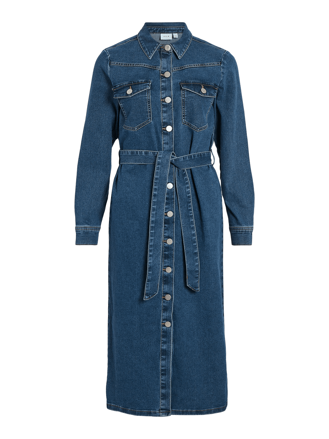 Vially L/S Midi Denim Dress Mbd - VILA