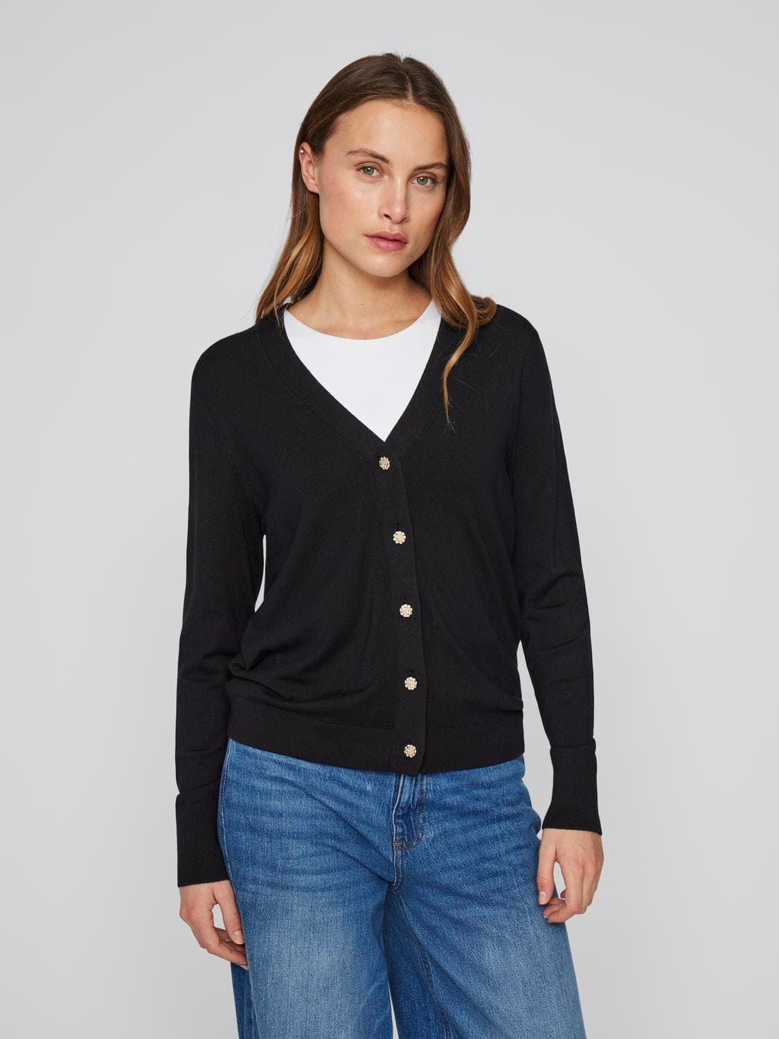 Viwennie V-Neck L/S Knit Cardigan - VILA