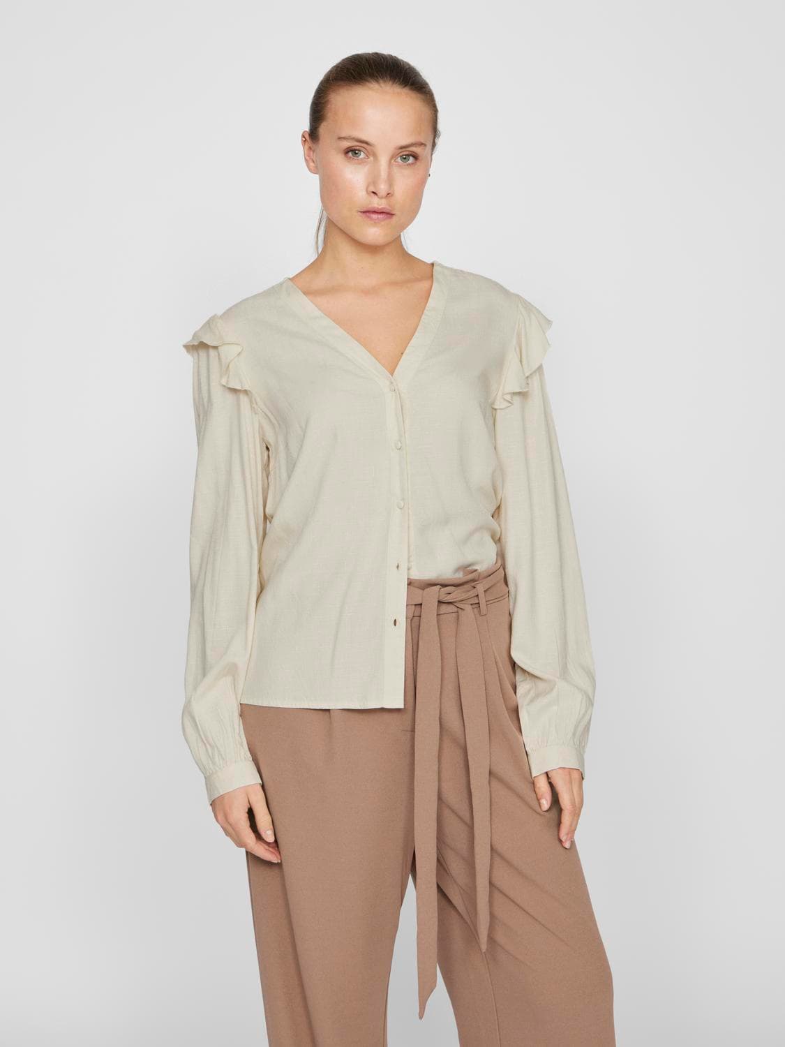 Videstina V-Neck L/S Top/Pr/Bf - VILA
