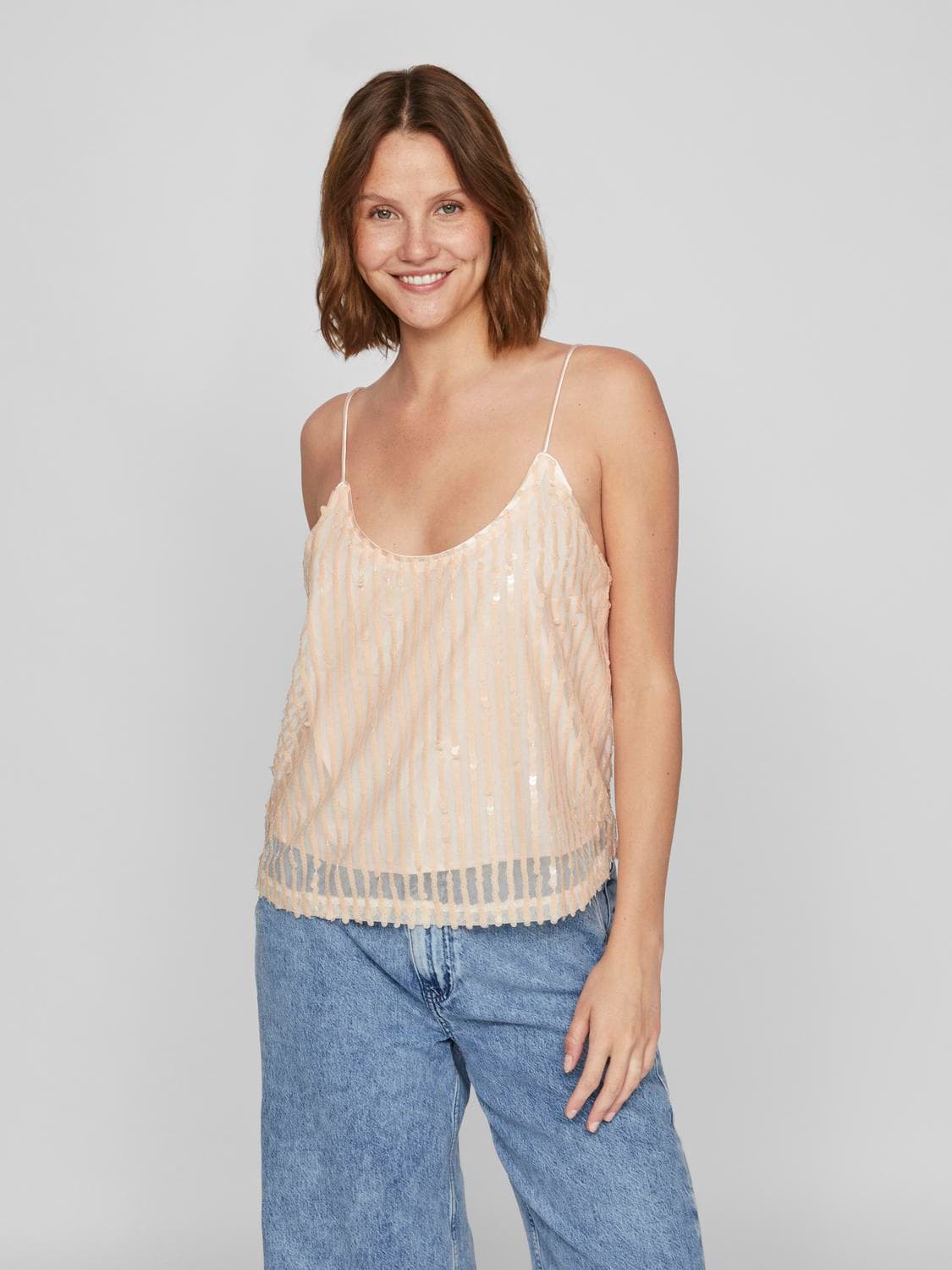 Vinaima Sequins Strap Top - VILA
