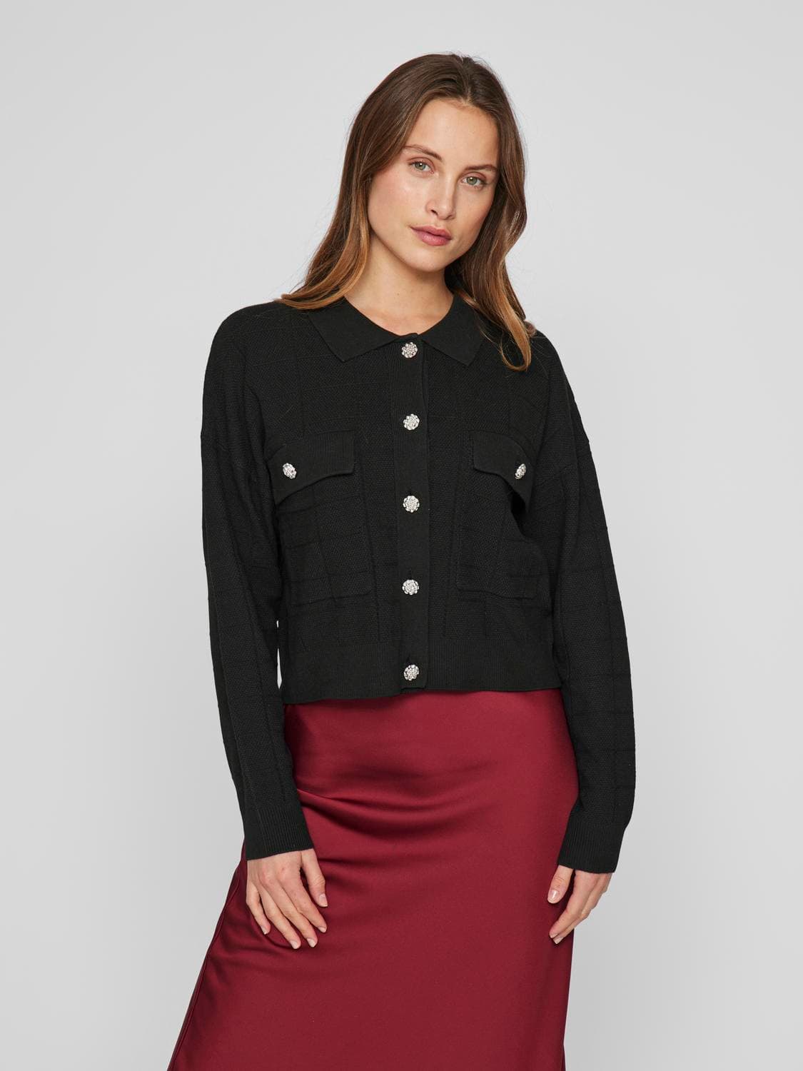 Vijulisa L/S Short Knit Cardigan/Bfs - VILA