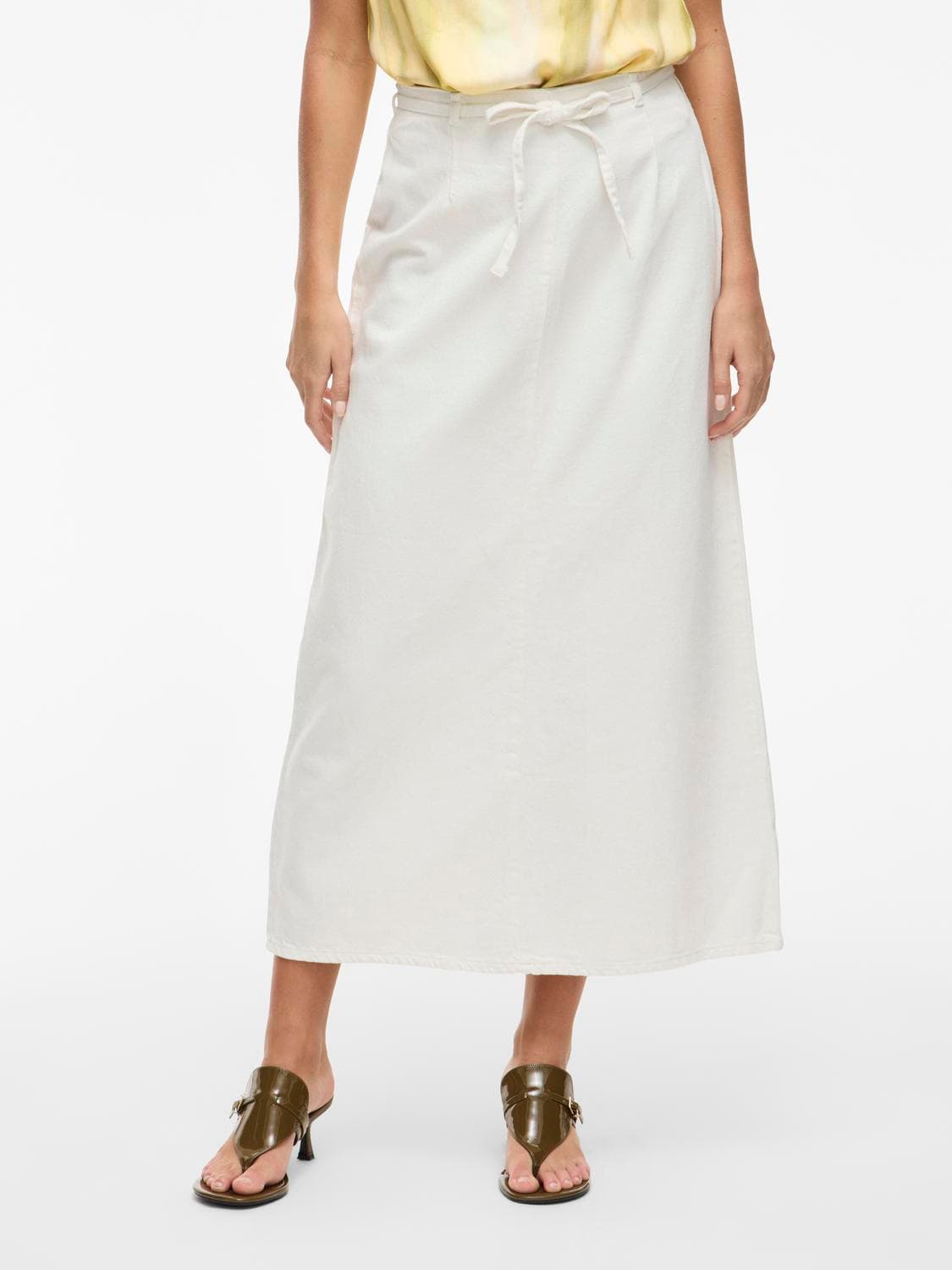 Vipal Hw Ancle Denim Skirt White/Bfs - VILA