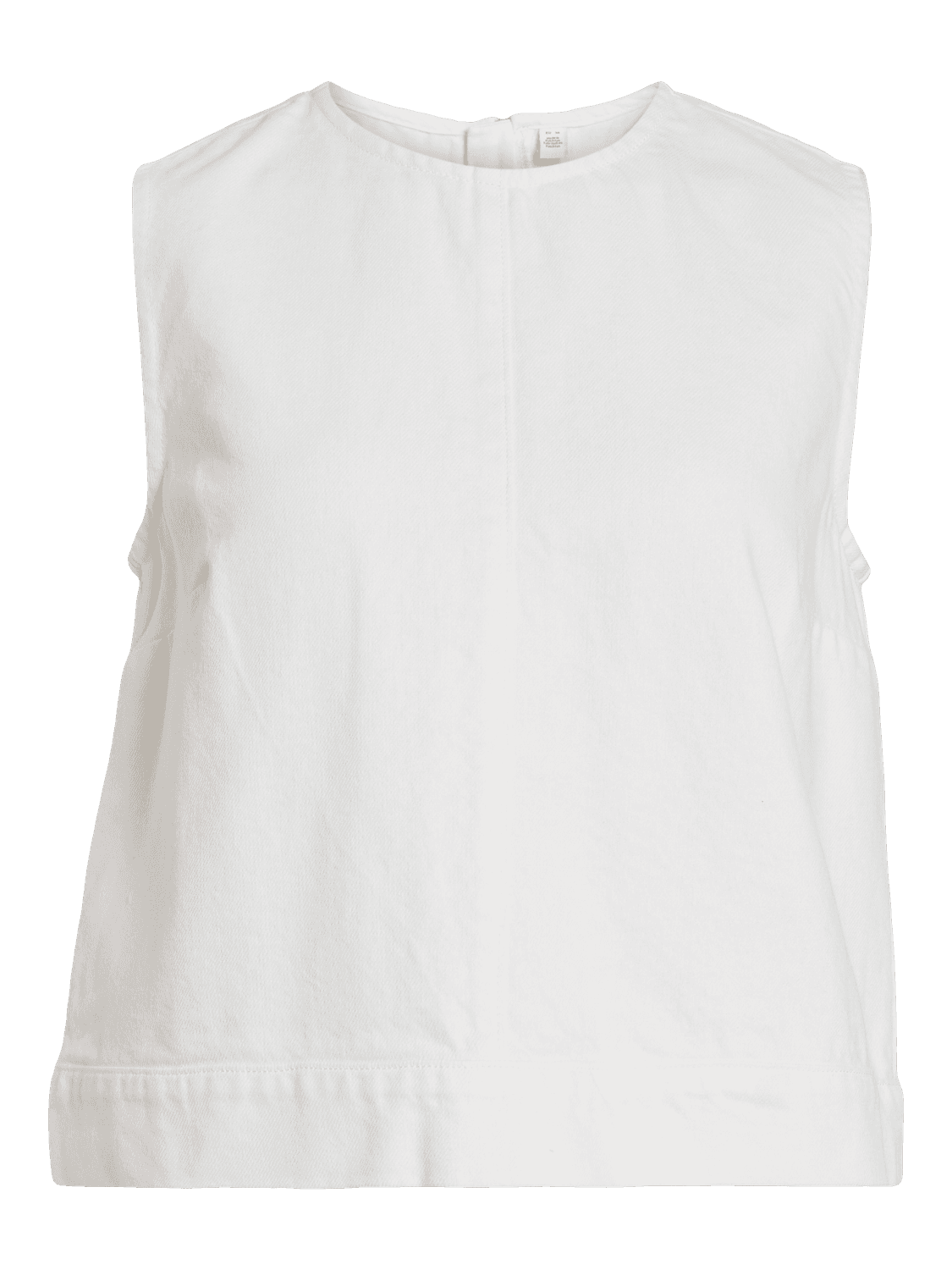 Vipal O-Neck S/S Short Denim Top Wh/Bfs - VILA