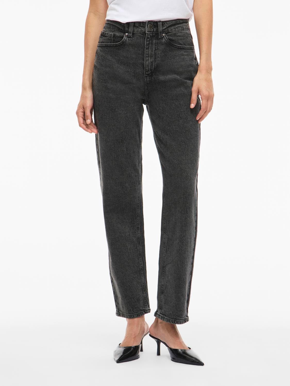 Vikelly Hw Straight Jeans Dgd Jaf107 - VILA
