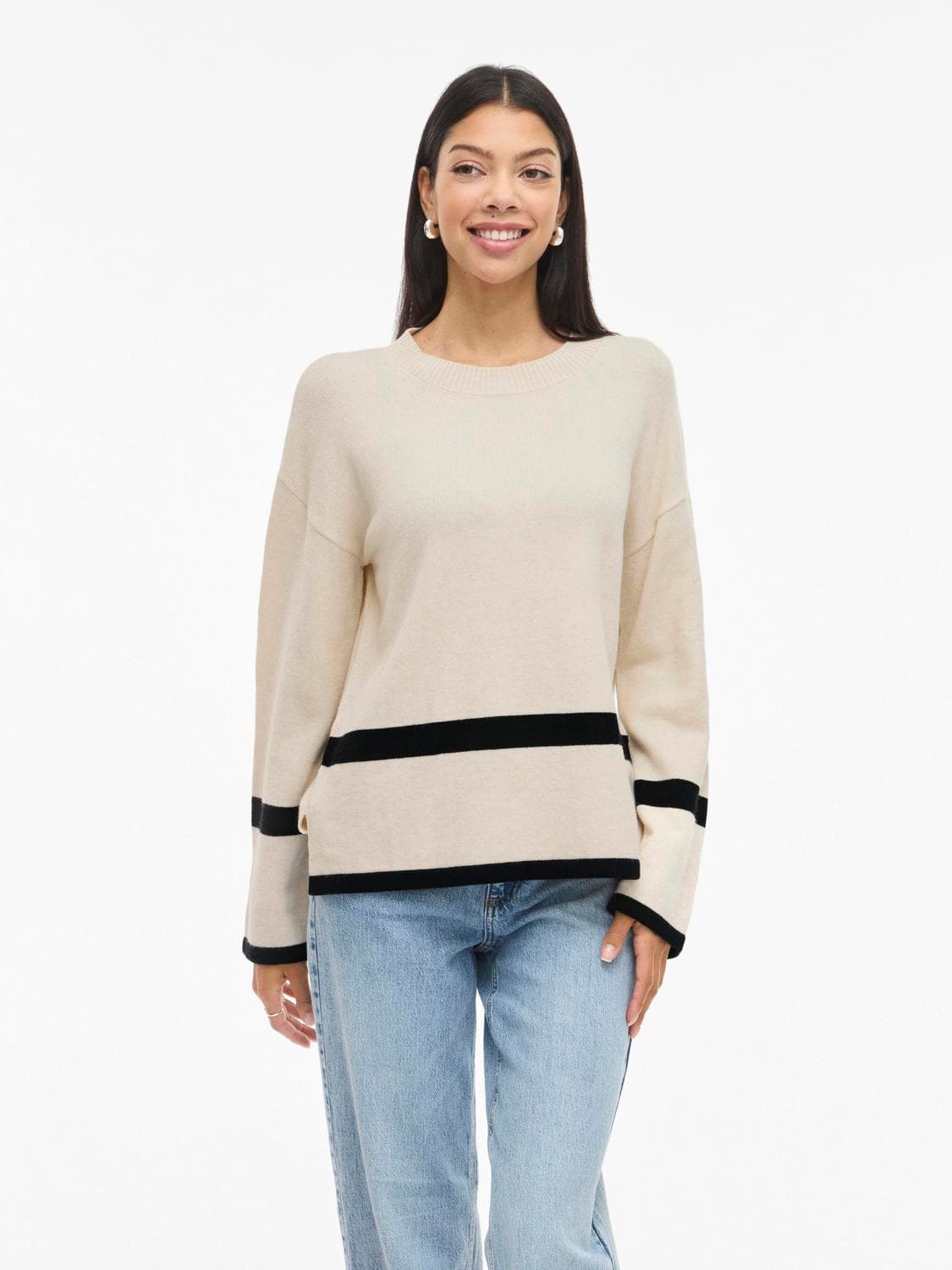 Viril O-Neck Oversize L/S Knit Top- Noos - VILA